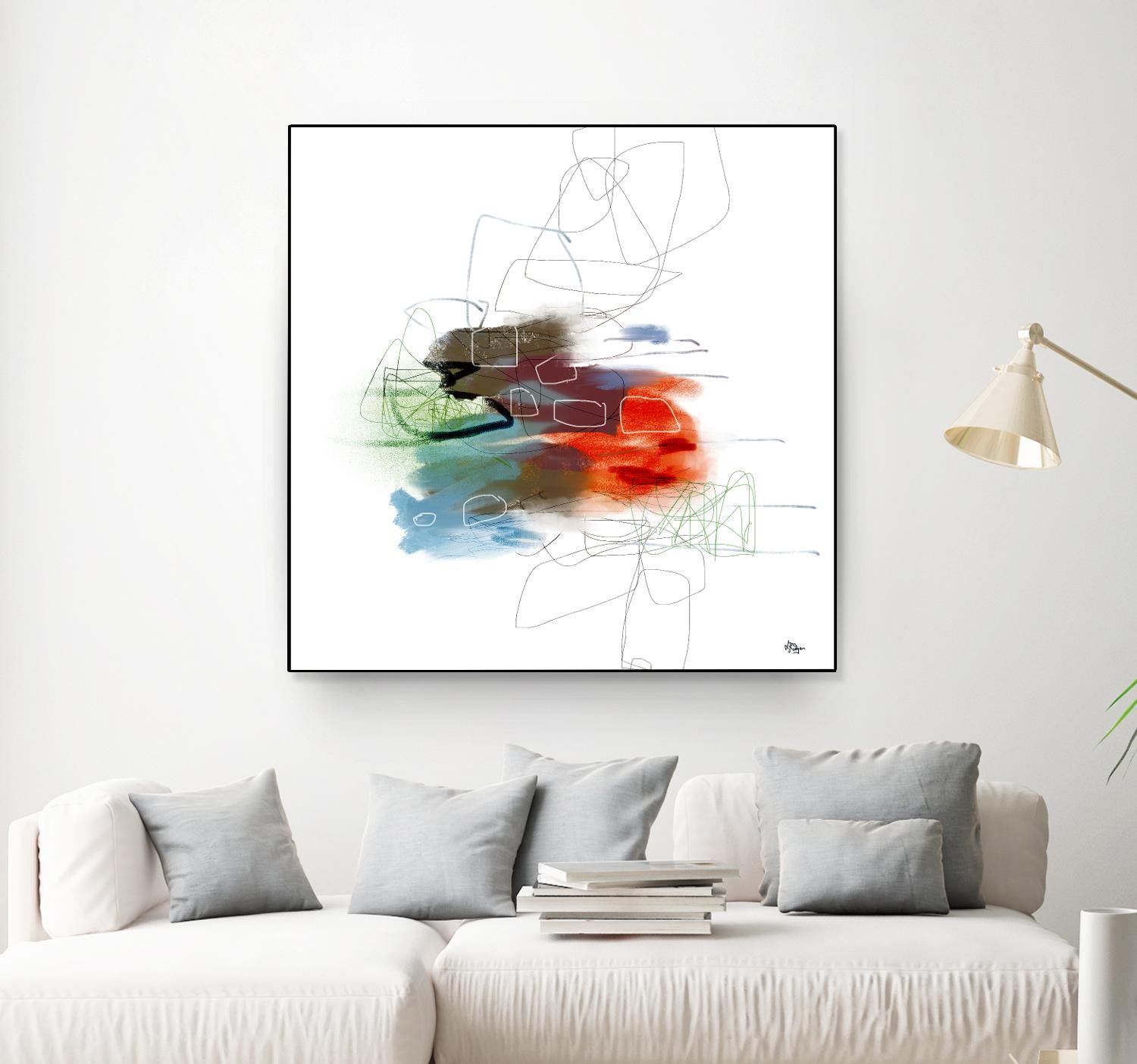 Loving Life I by Lisa Ridgers on GIANT ART - reds, blues abstract