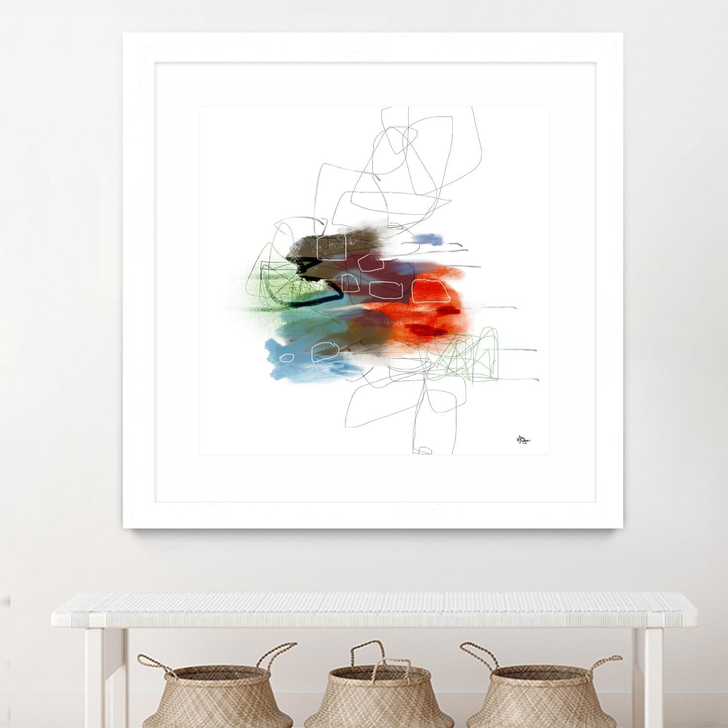 Loving Life I by Lisa Ridgers on GIANT ART - reds, blues abstract