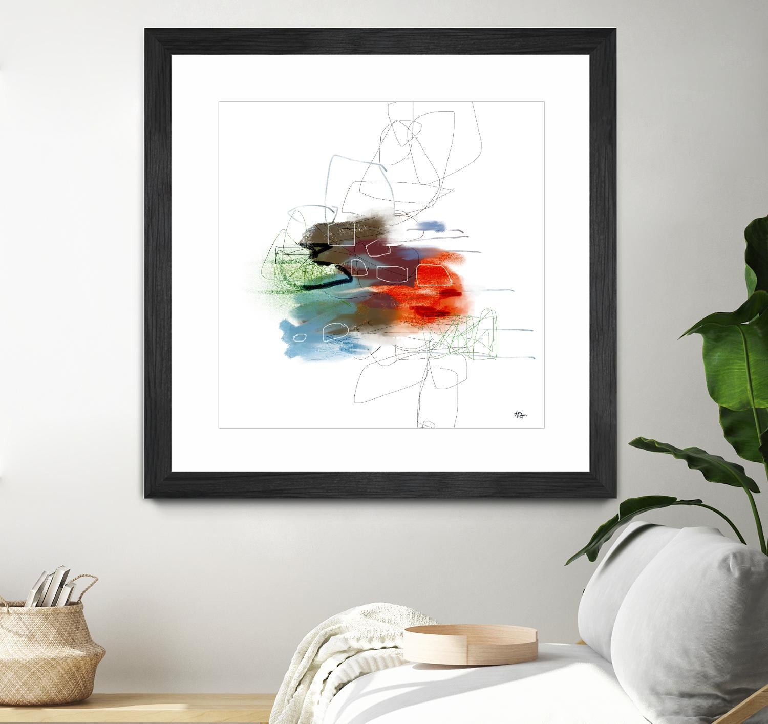 Loving Life I by Lisa Ridgers on GIANT ART - reds, blues abstract