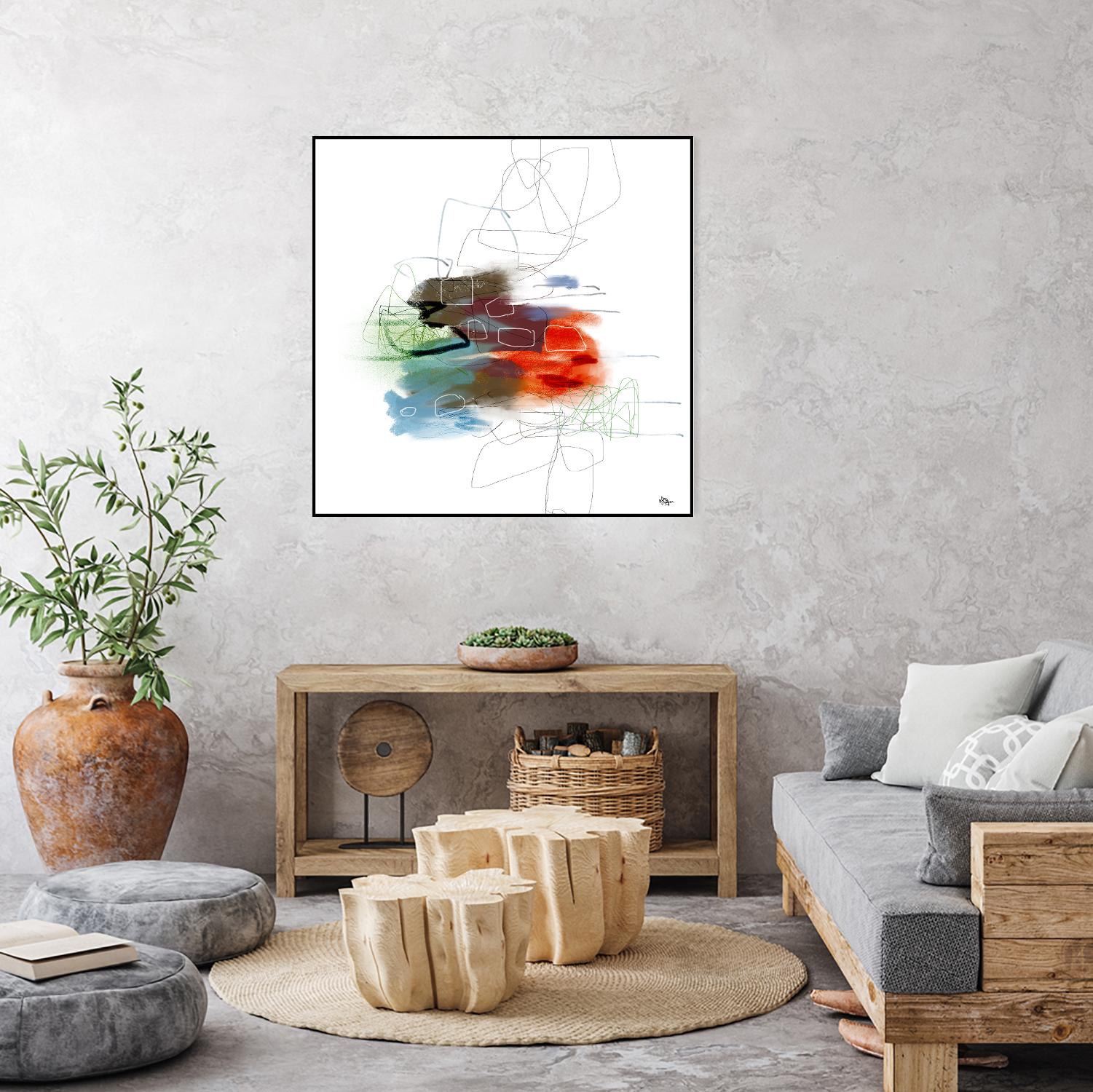 Loving Life I by Lisa Ridgers on GIANT ART - reds, blues abstract