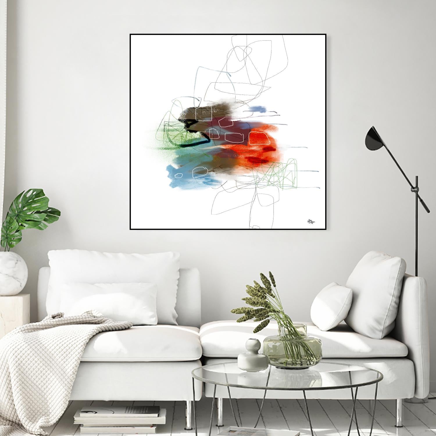 Loving Life I by Lisa Ridgers on GIANT ART - reds, blues abstract