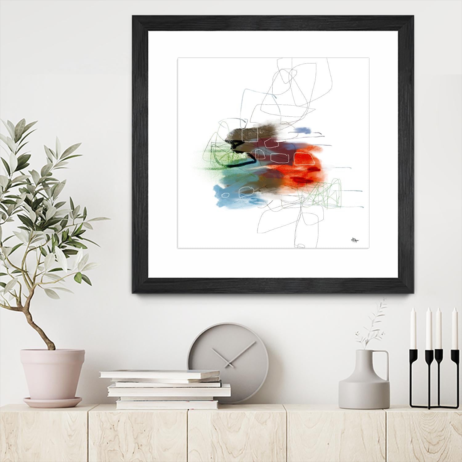 Loving Life I by Lisa Ridgers on GIANT ART - reds, blues abstract