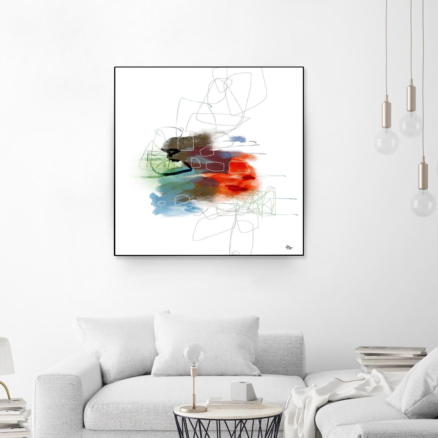 Loving Life I by Lisa Ridgers on GIANT ART - reds, blues abstract