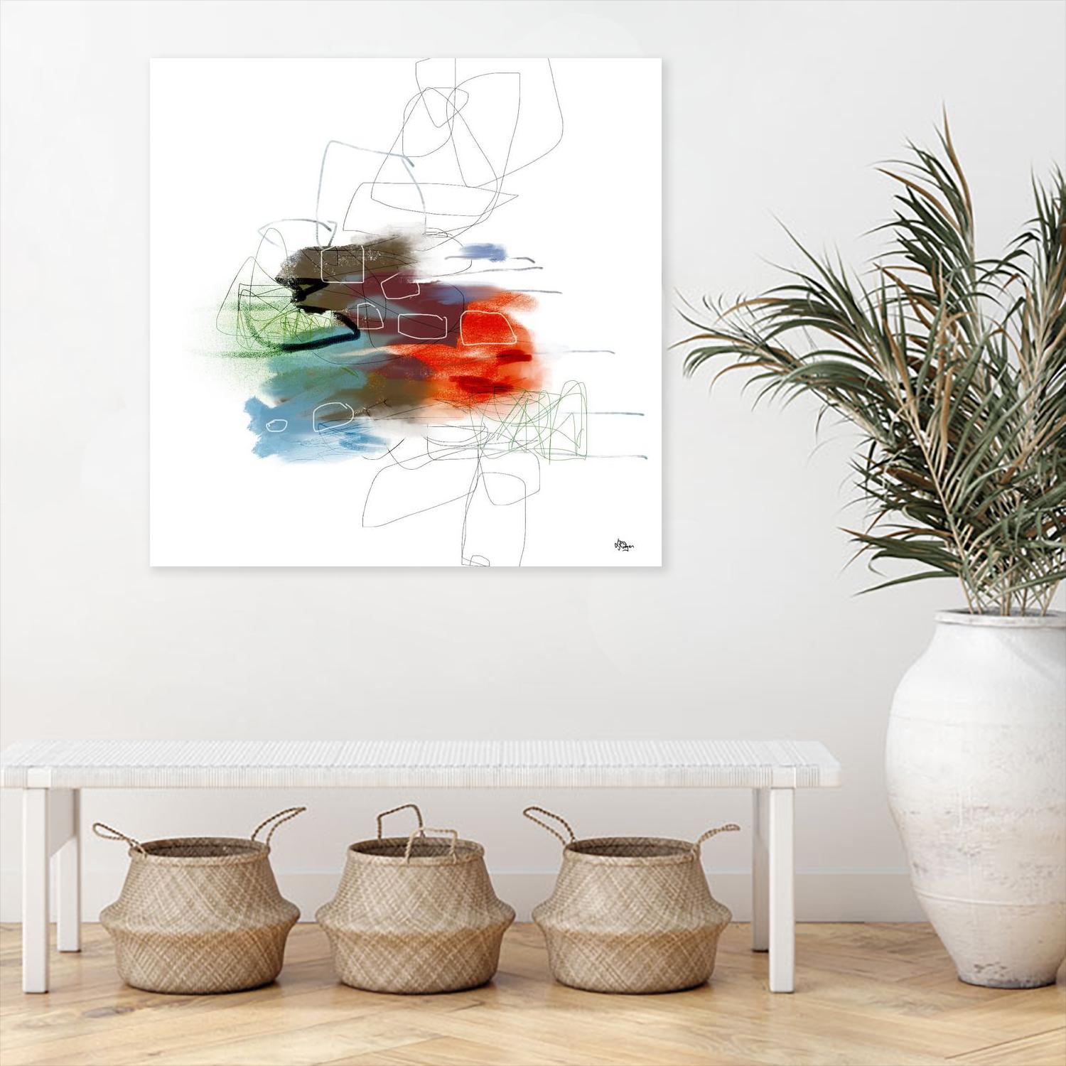 Loving Life I by Lisa Ridgers on GIANT ART - reds, blues abstract