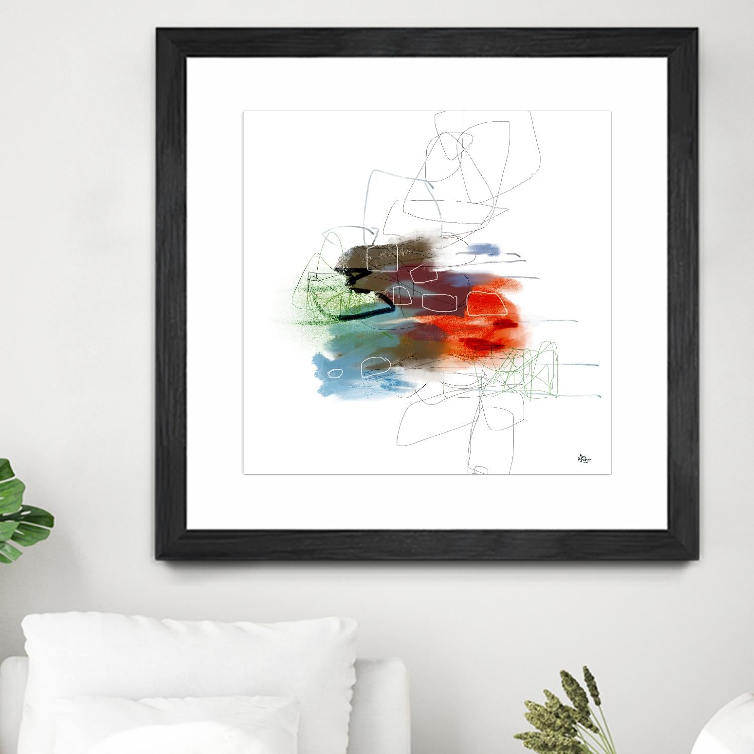 Loving Life I by Lisa Ridgers on GIANT ART - reds, blues abstract