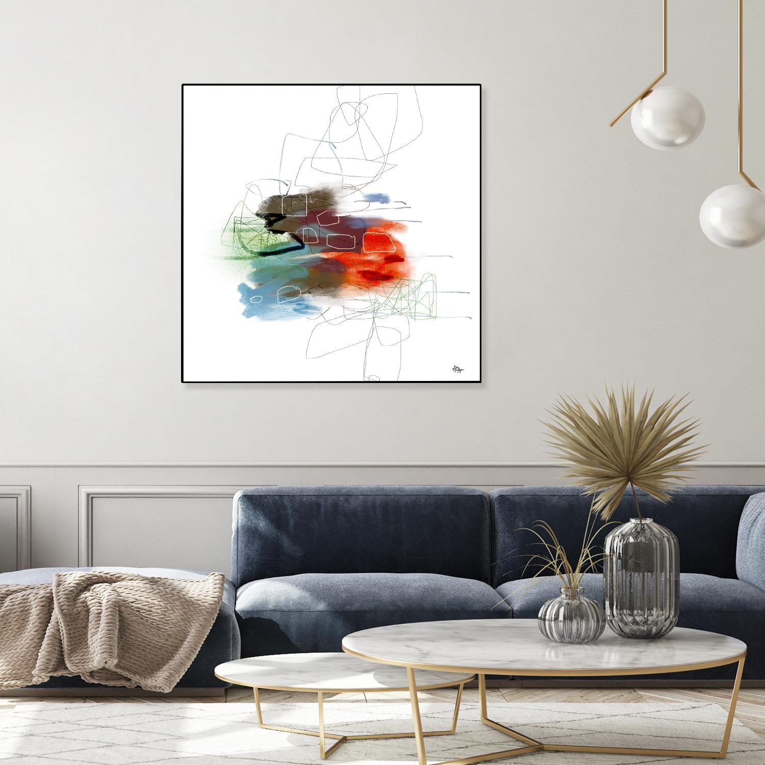 Loving Life I by Lisa Ridgers on GIANT ART - reds, blues abstract