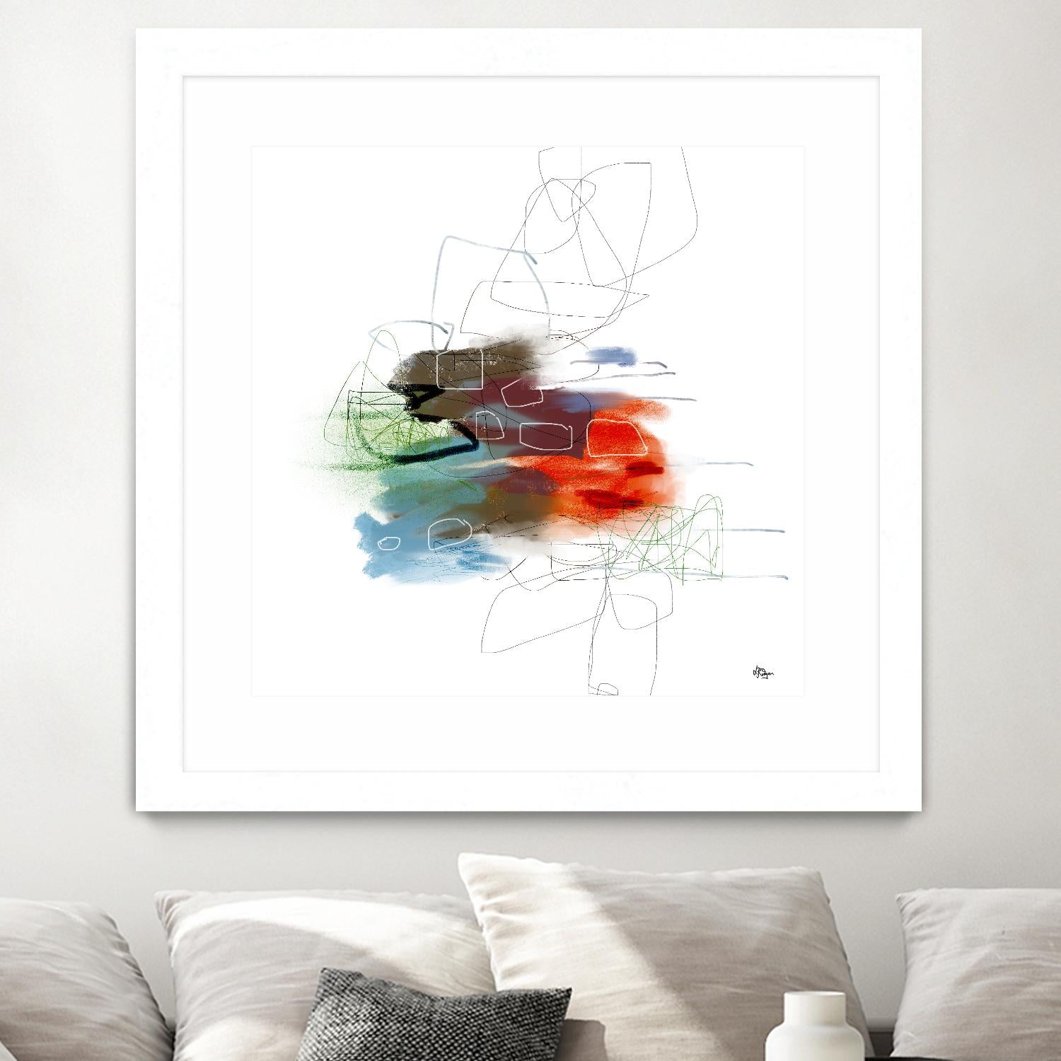 Loving Life I by Lisa Ridgers on GIANT ART - reds, blues abstract