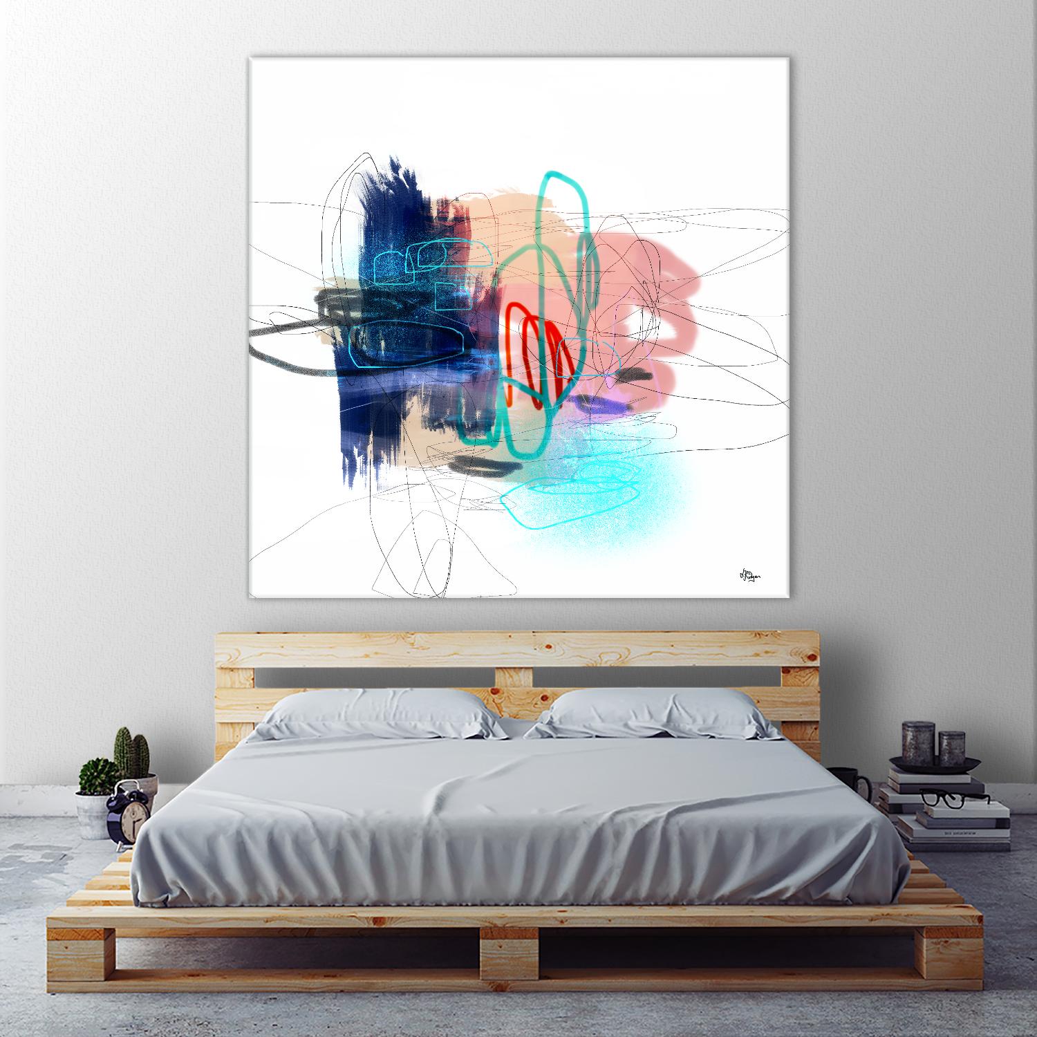 Loving Life III by Lisa Ridgers on GIANT ART - blues, pinks abstract