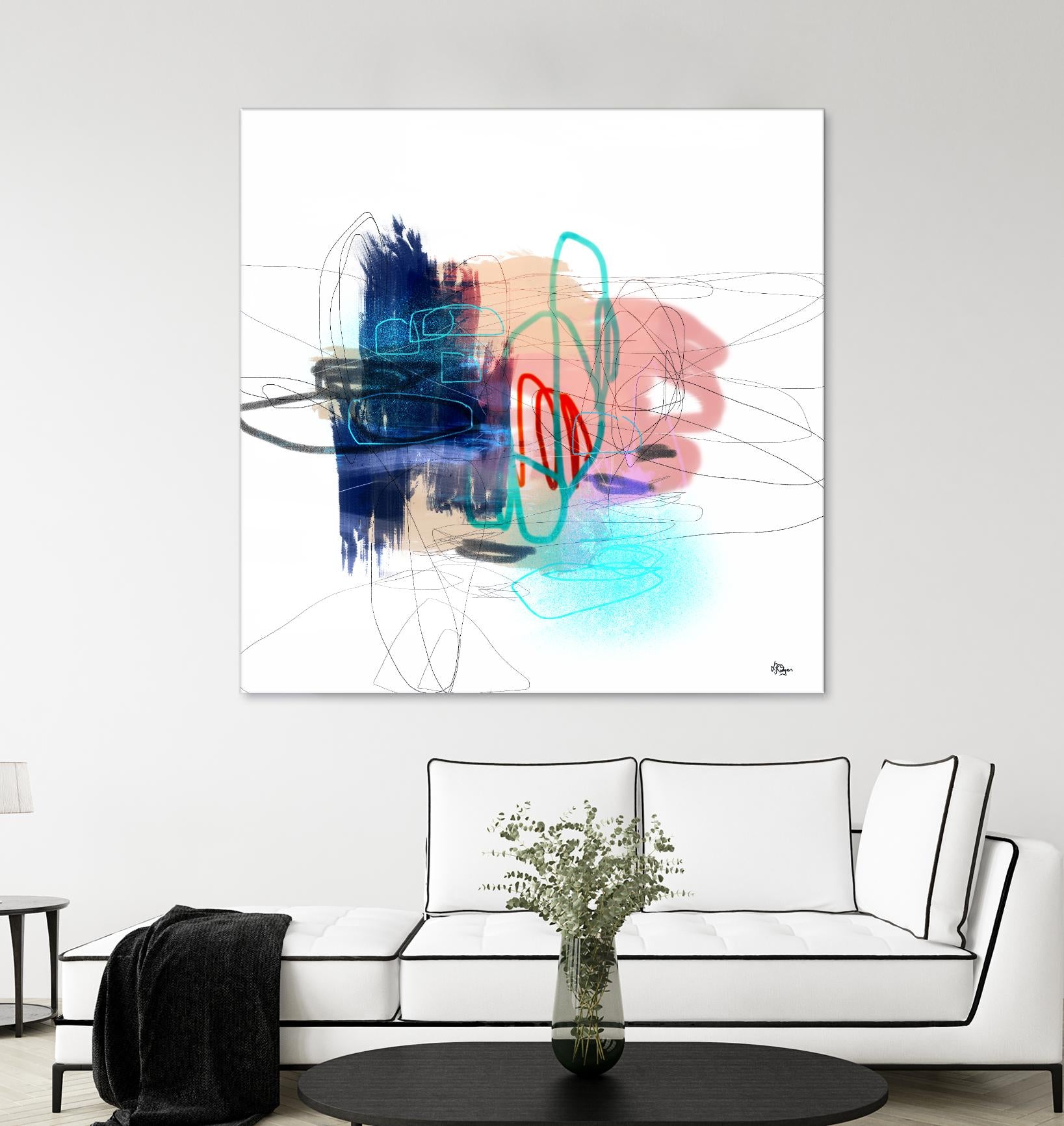 Loving Life III by Lisa Ridgers on GIANT ART - blues, pinks abstract