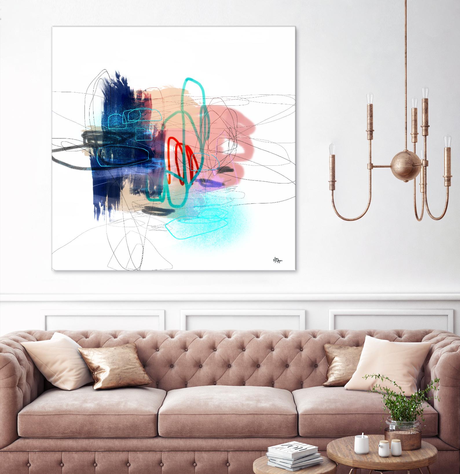 Loving Life III by Lisa Ridgers on GIANT ART - blues, pinks abstract