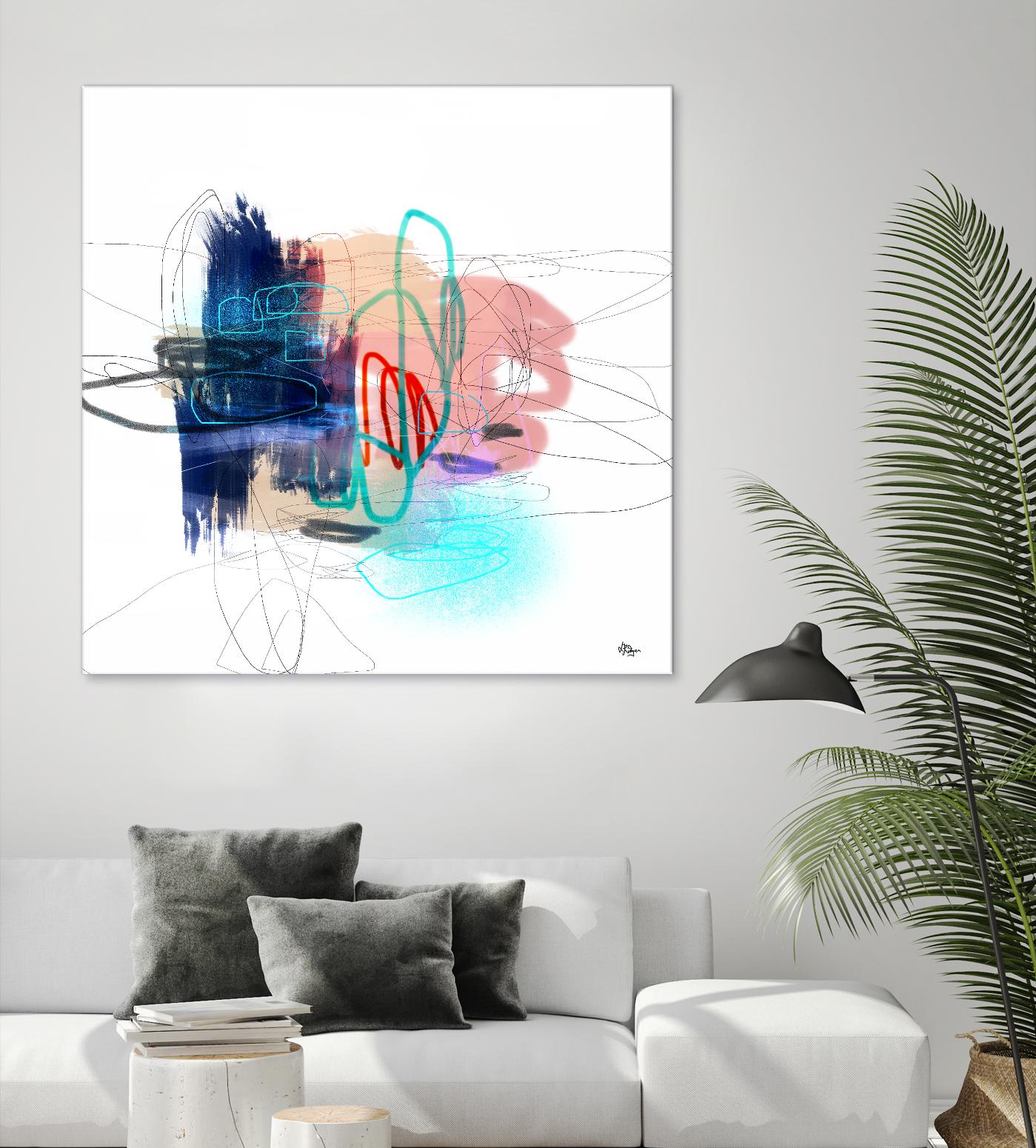 Loving Life III by Lisa Ridgers on GIANT ART - blues, pinks abstract