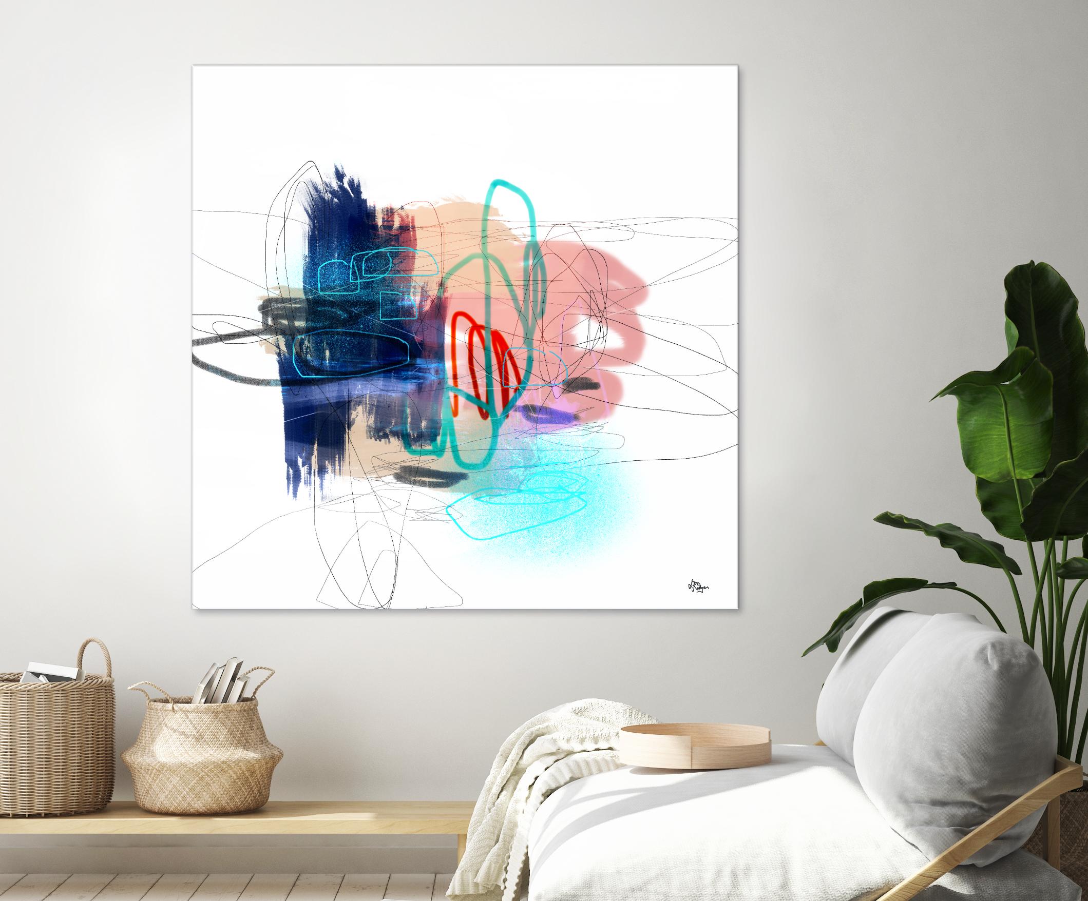 Loving Life III by Lisa Ridgers on GIANT ART - blues, pinks abstract