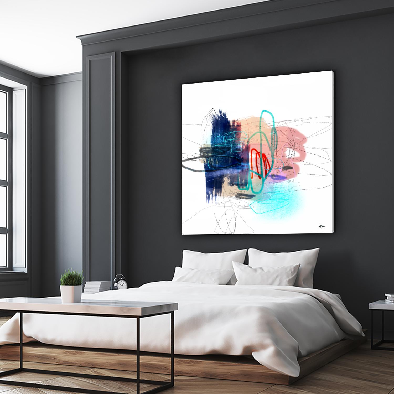 Loving Life III by Lisa Ridgers on GIANT ART - blues, pinks abstract