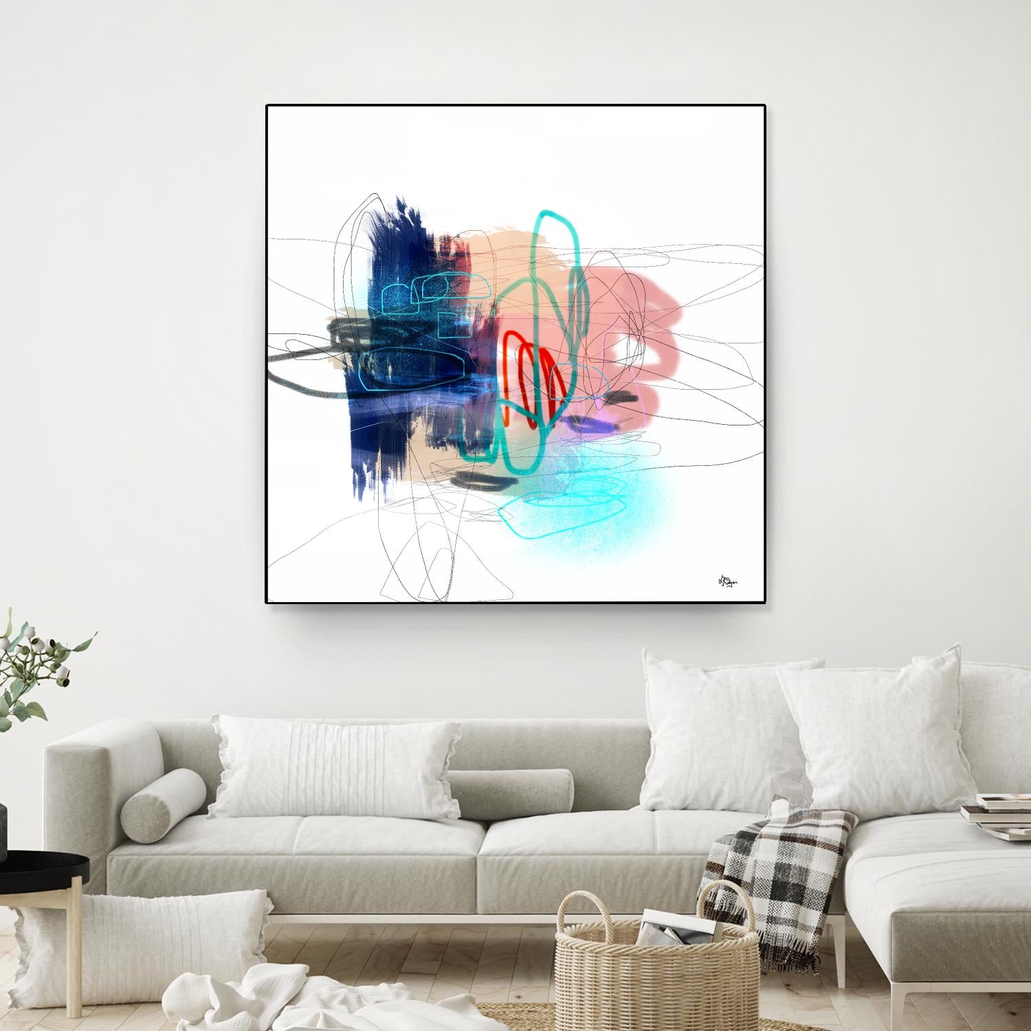 Loving Life III by Lisa Ridgers on GIANT ART - blues, pinks abstract