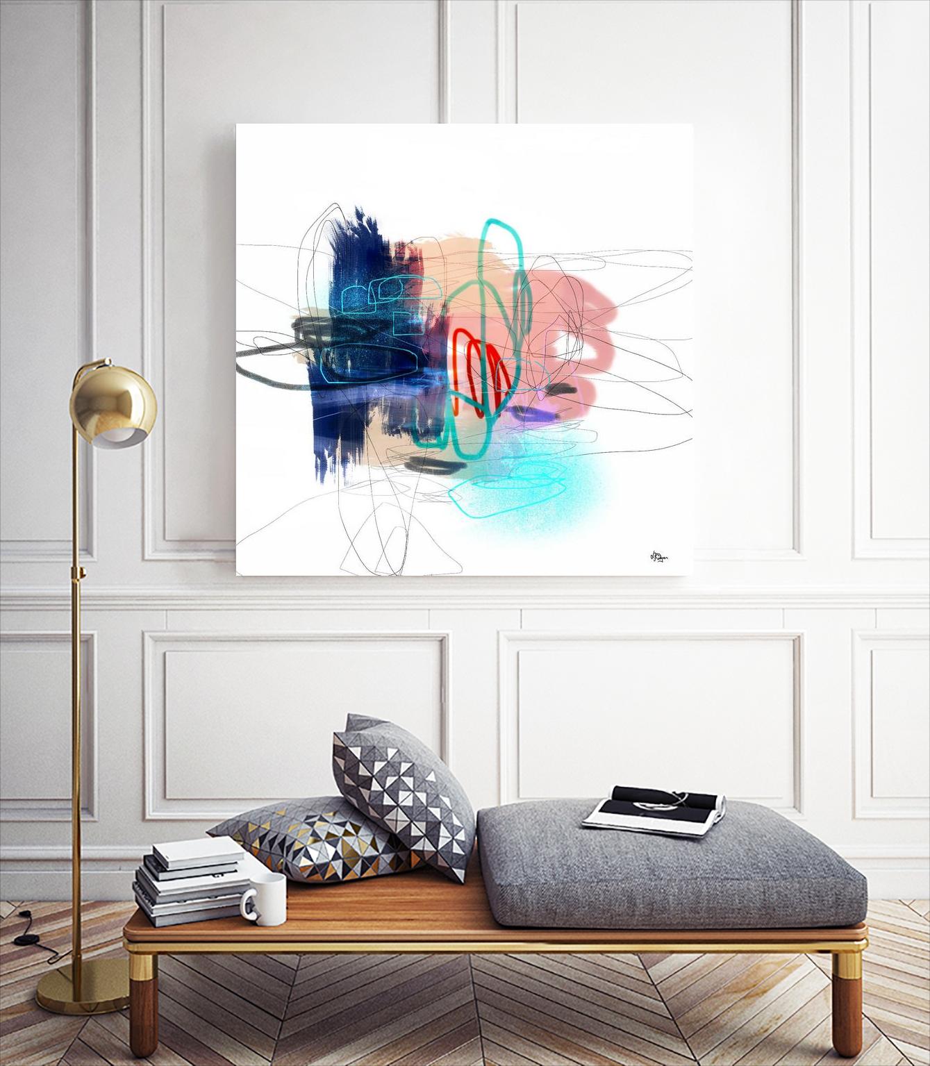 Loving Life III by Lisa Ridgers on GIANT ART - blues, pinks abstract