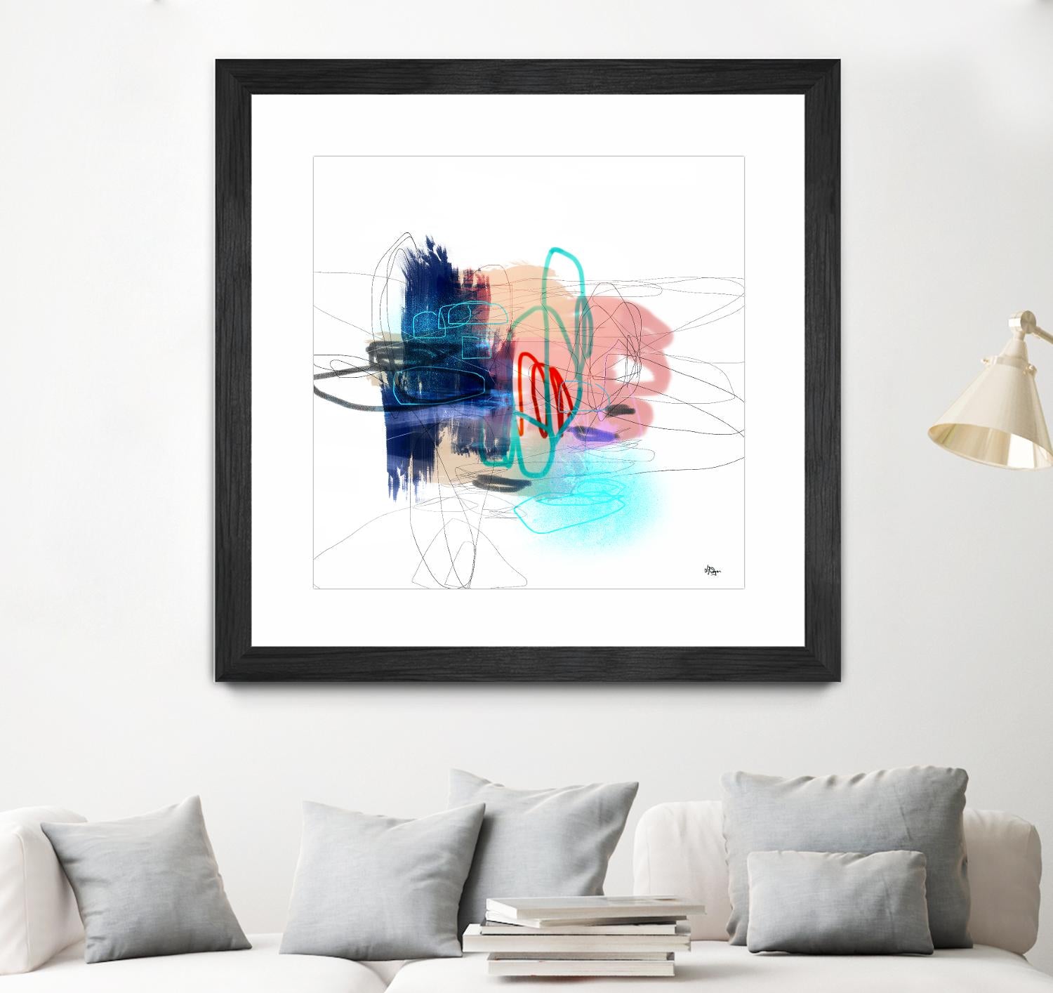 Loving Life III by Lisa Ridgers on GIANT ART - blues, pinks abstract