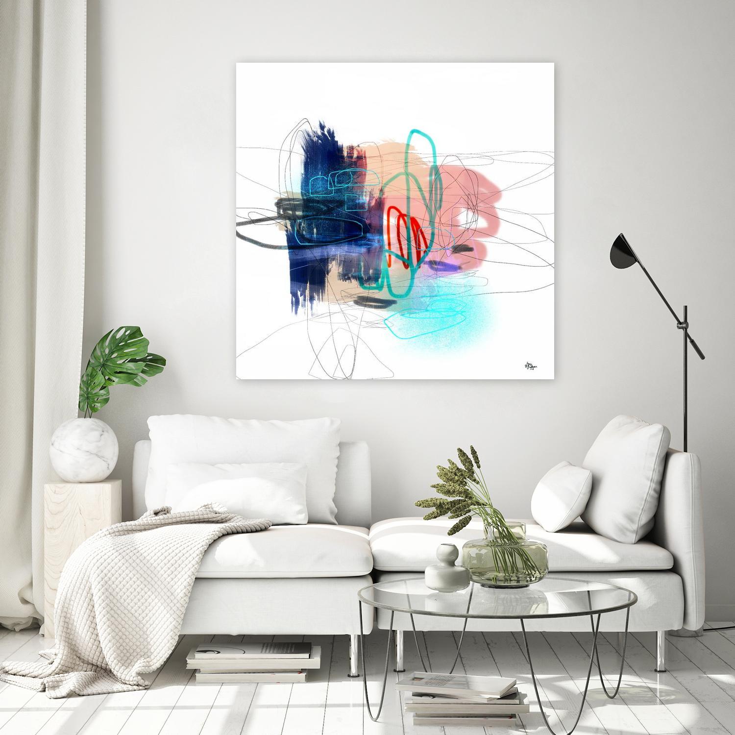 Loving Life III by Lisa Ridgers on GIANT ART - blues, pinks abstract