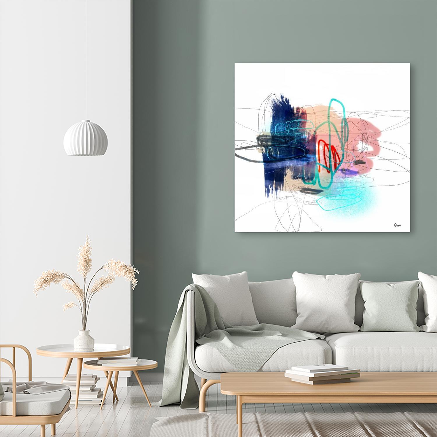 Loving Life III by Lisa Ridgers on GIANT ART - blues, pinks abstract