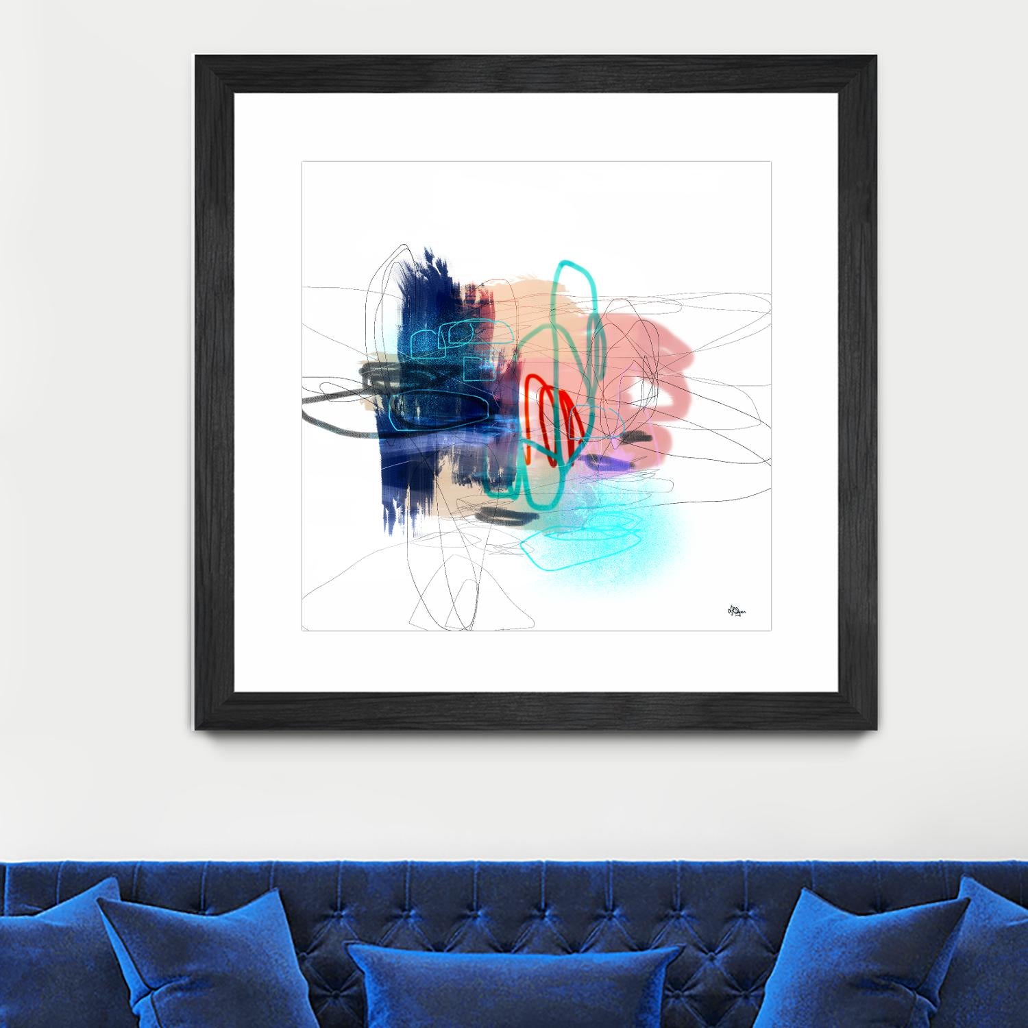 Loving Life III by Lisa Ridgers on GIANT ART - blues, pinks abstract