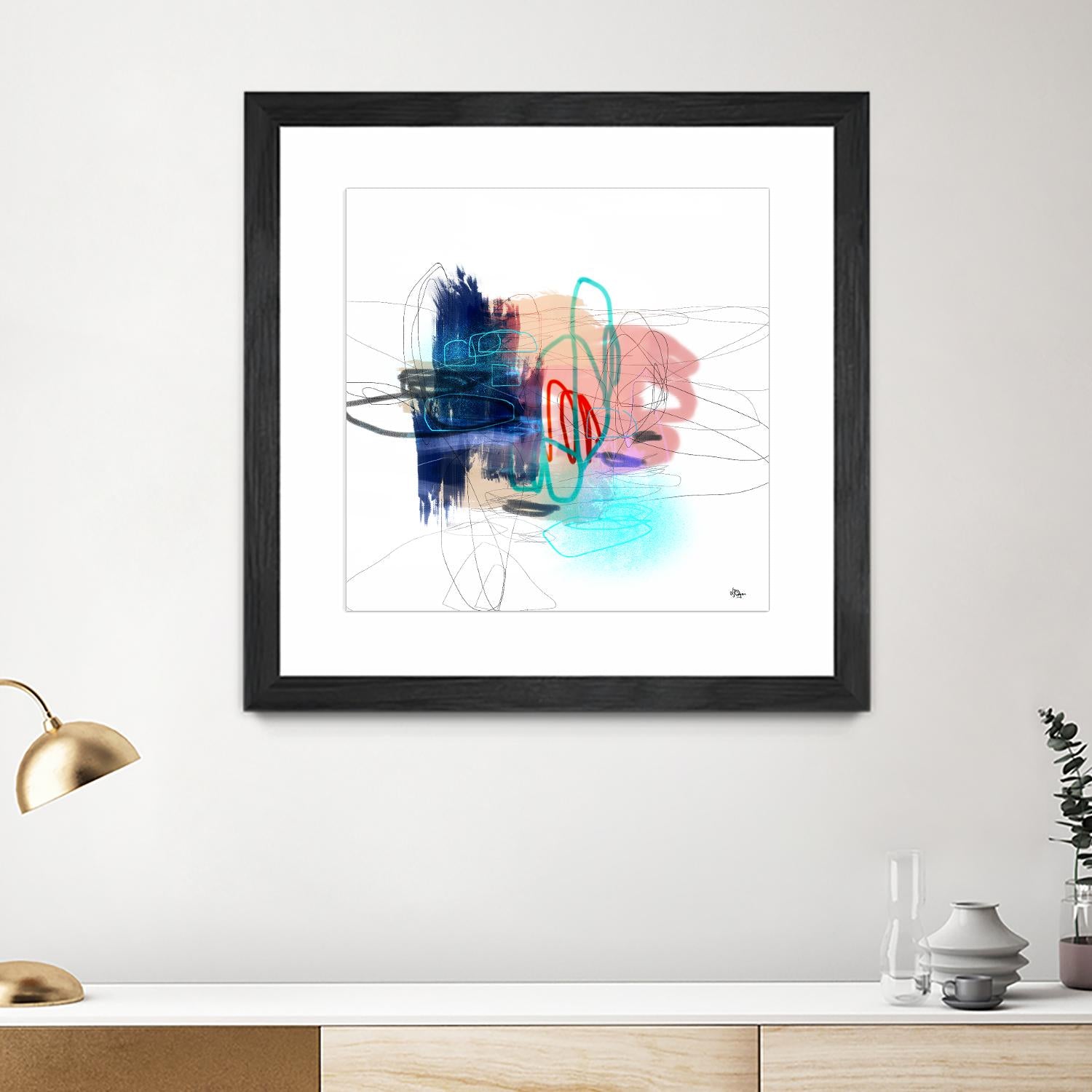 Loving Life III by Lisa Ridgers on GIANT ART - blues, pinks abstract