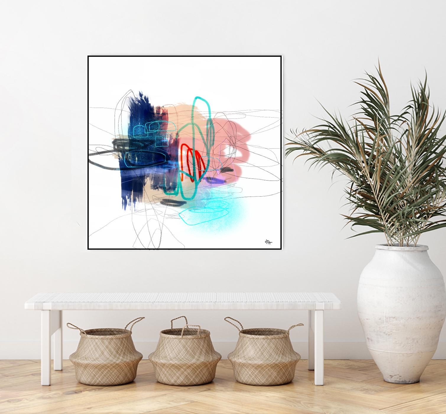 Loving Life III by Lisa Ridgers on GIANT ART - blues, pinks abstract