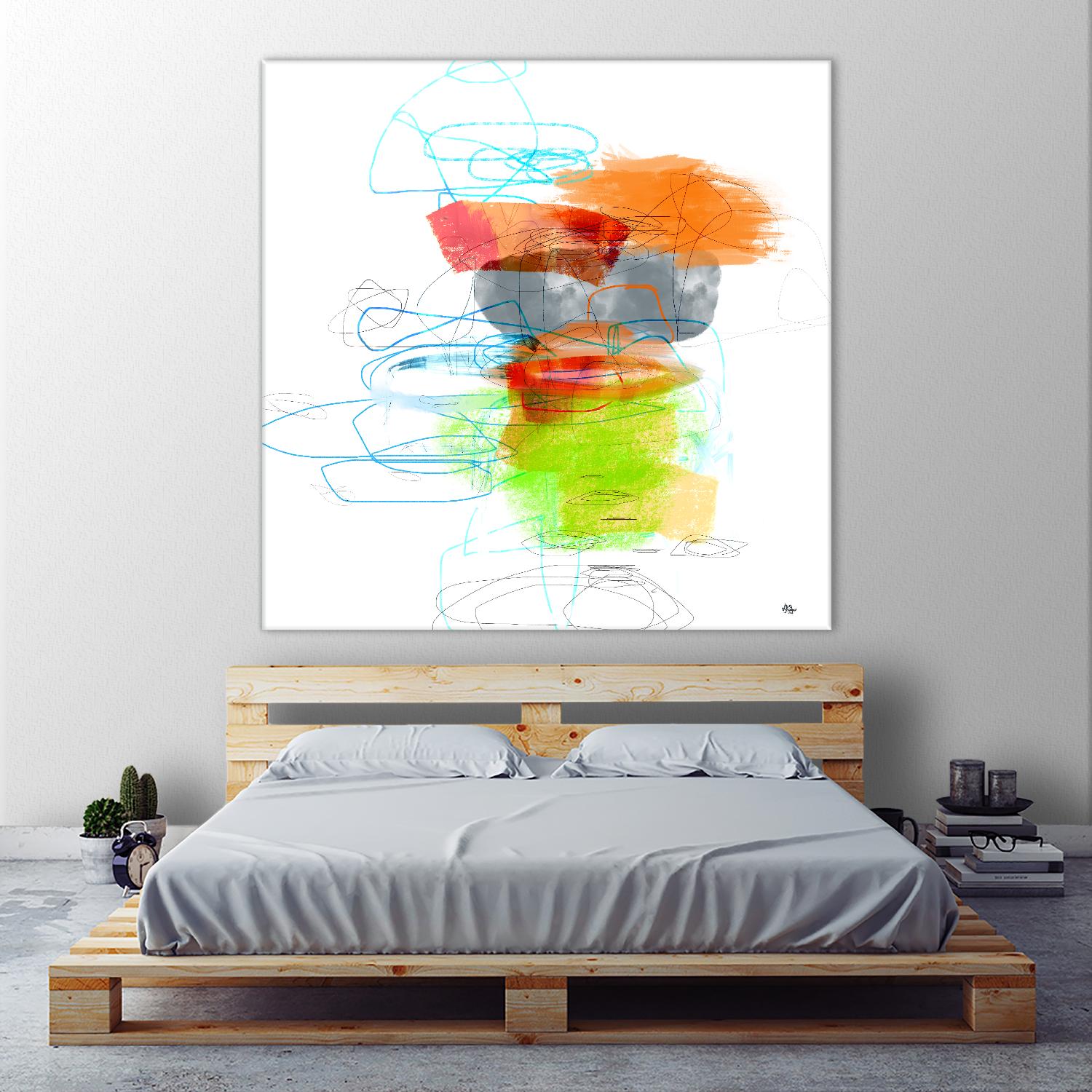 Loving Life IV by Lisa Ridgers on GIANT ART - oranges, greens abstract