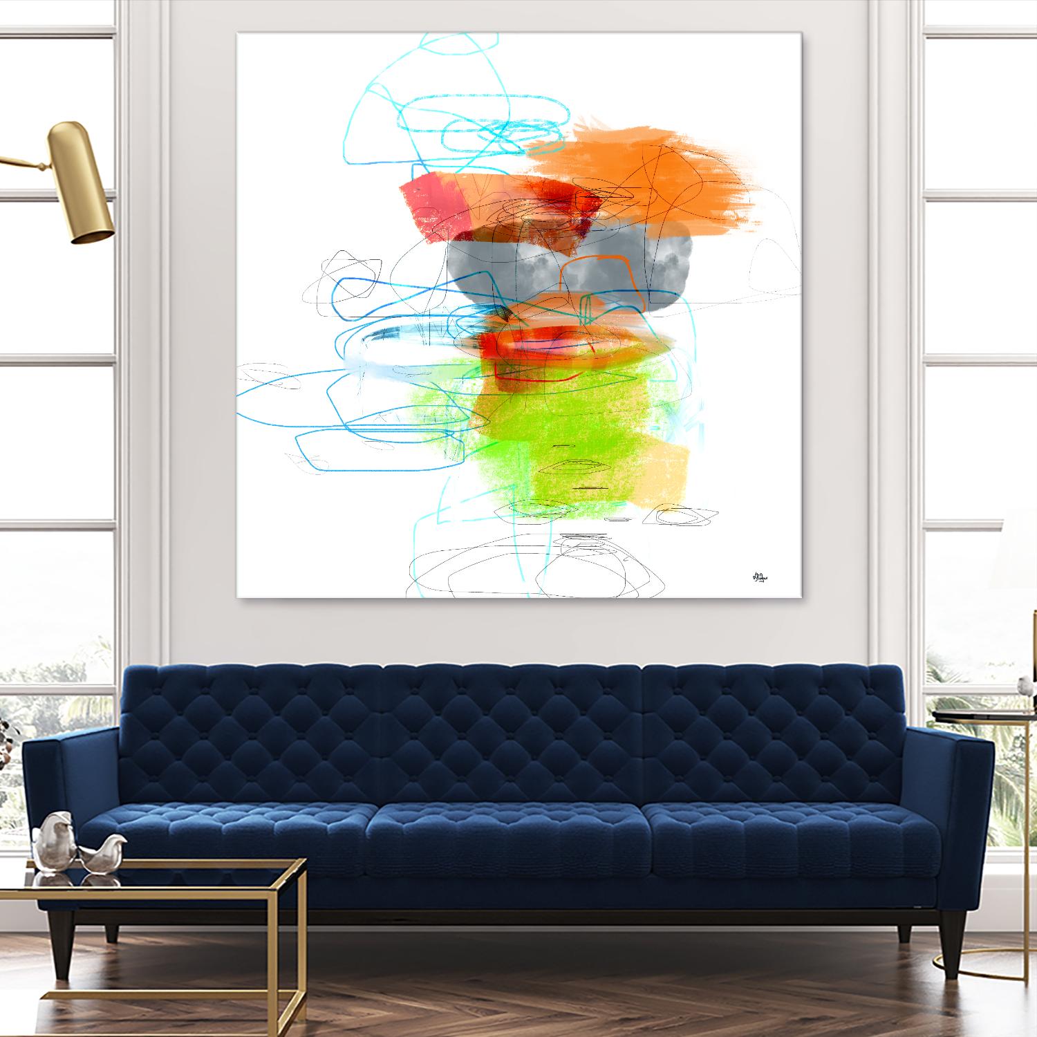 Loving Life IV by Lisa Ridgers on GIANT ART - oranges, greens abstract