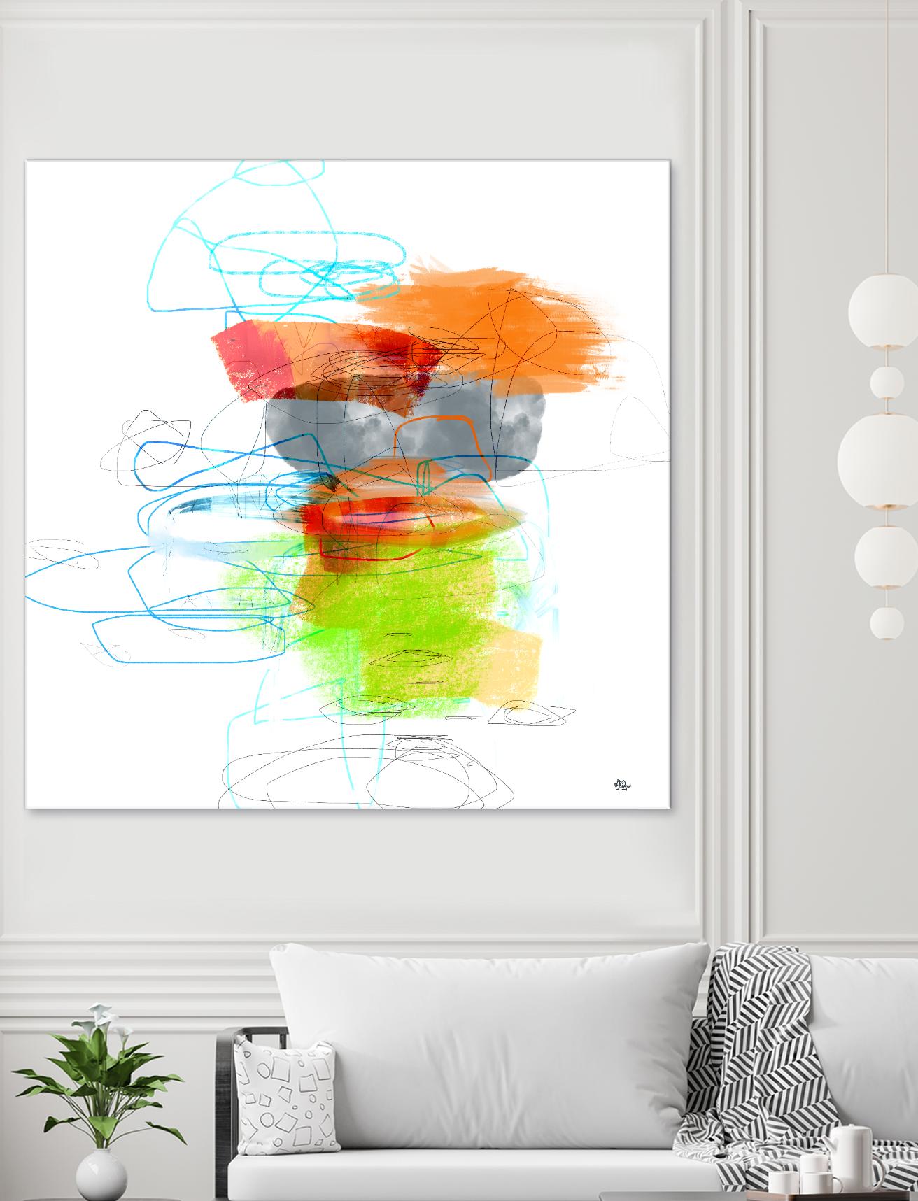 Loving Life IV by Lisa Ridgers on GIANT ART - oranges, greens abstract