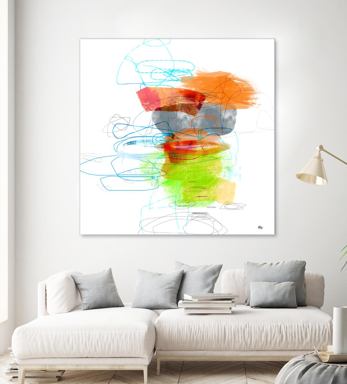 Loving Life IV by Lisa Ridgers on GIANT ART - oranges, greens abstract