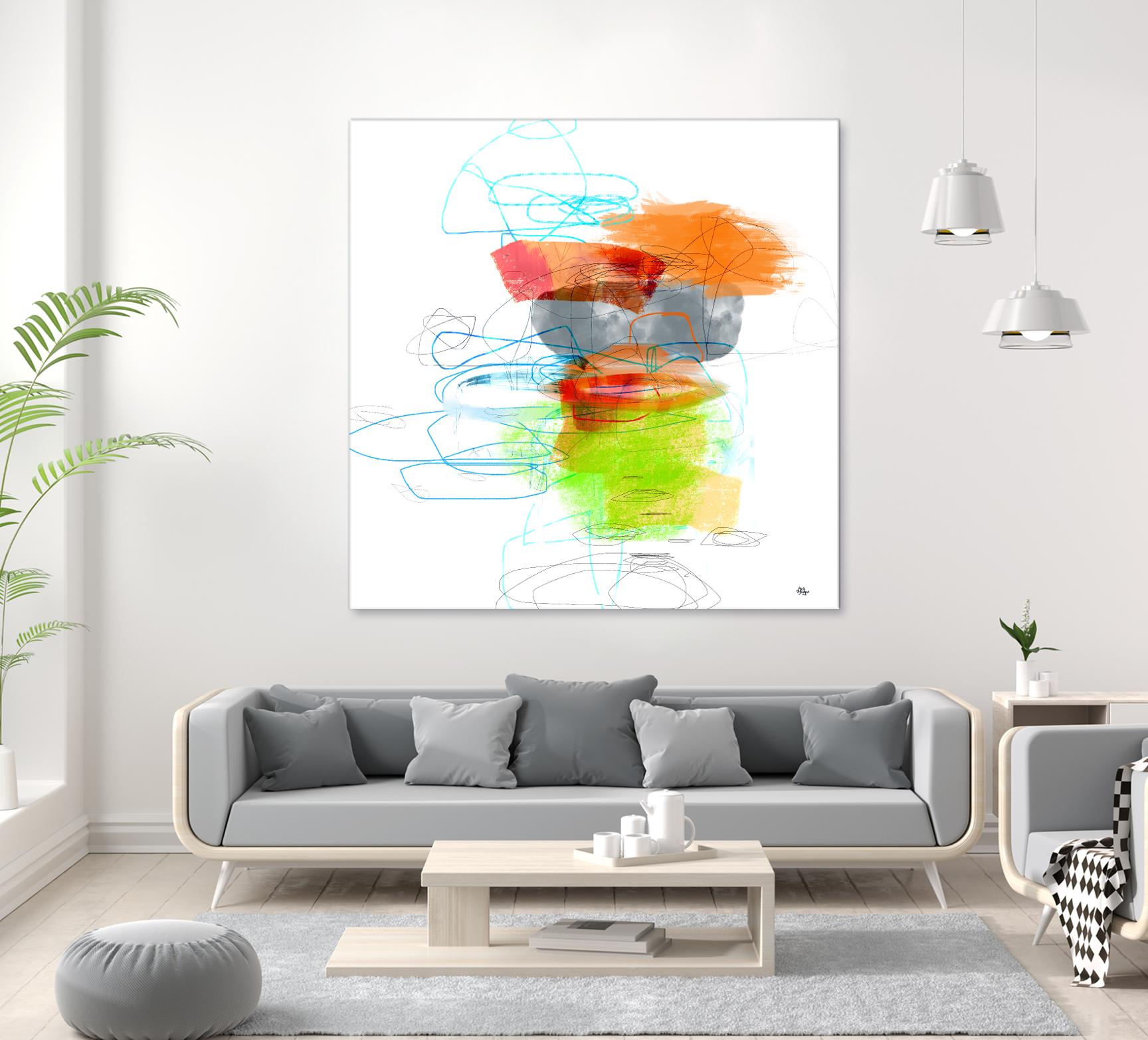 Loving Life IV by Lisa Ridgers on GIANT ART - oranges, greens abstract