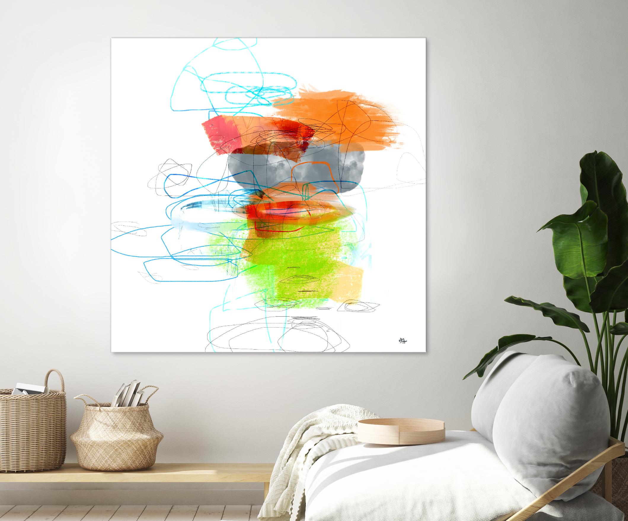 Loving Life IV by Lisa Ridgers on GIANT ART - oranges, greens abstract