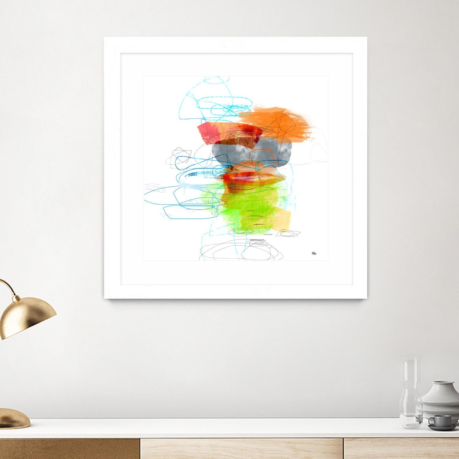 Loving Life IV by Lisa Ridgers on GIANT ART - oranges, greens abstract