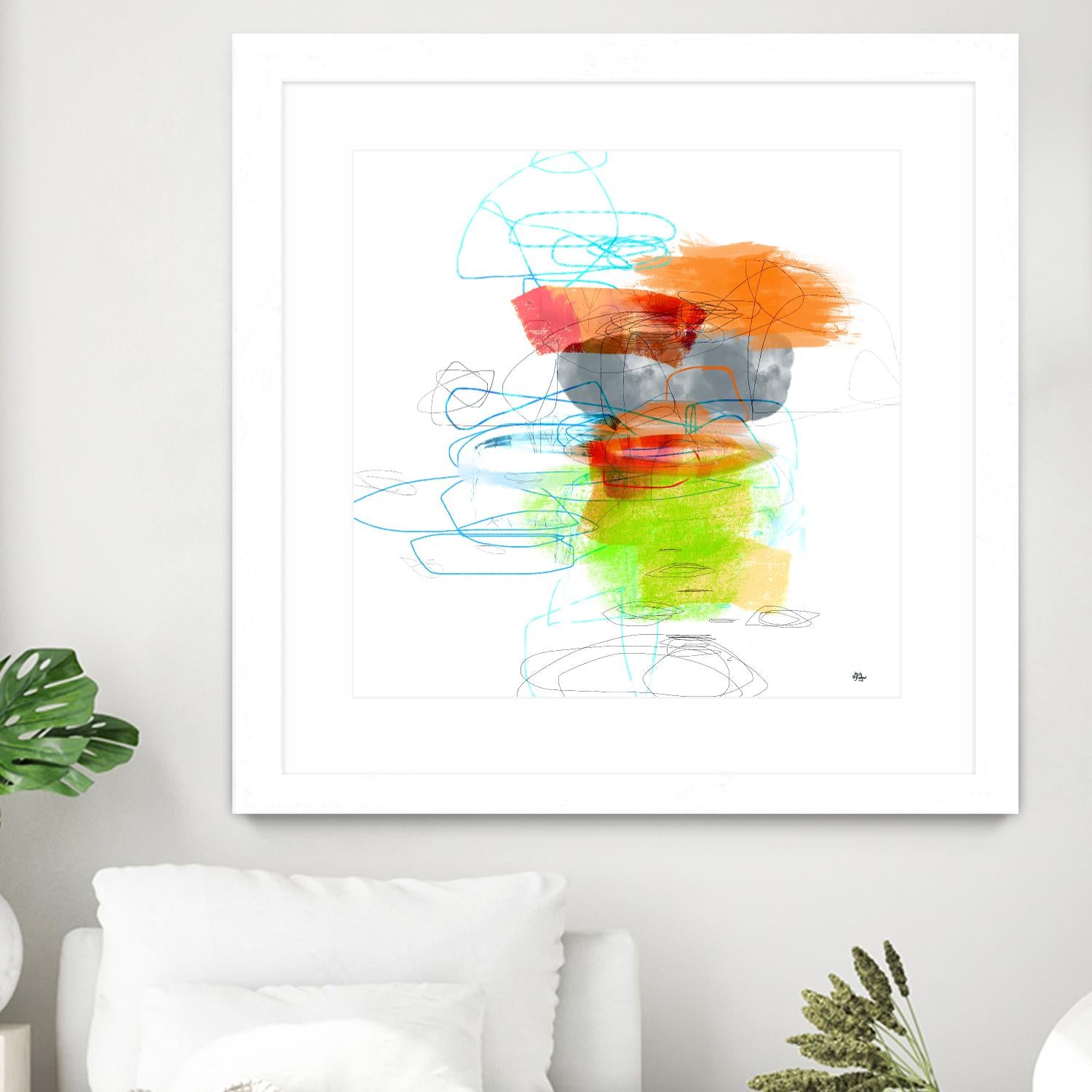 Loving Life IV by Lisa Ridgers on GIANT ART - oranges, greens abstract