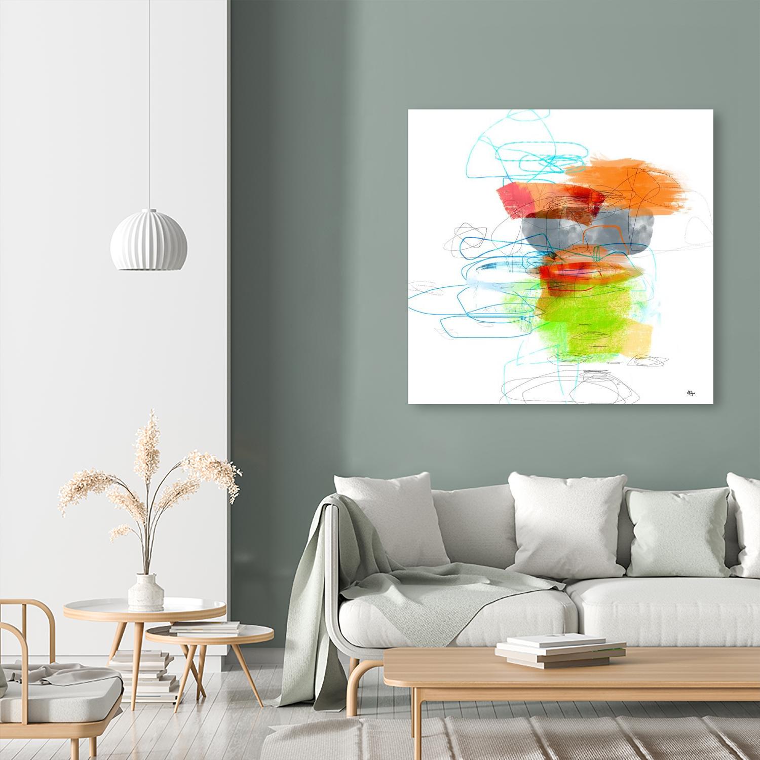 Loving Life IV by Lisa Ridgers on GIANT ART - oranges, greens abstract