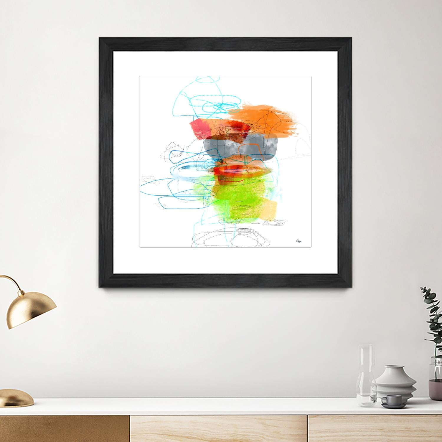 Loving Life IV by Lisa Ridgers on GIANT ART - oranges, greens abstract