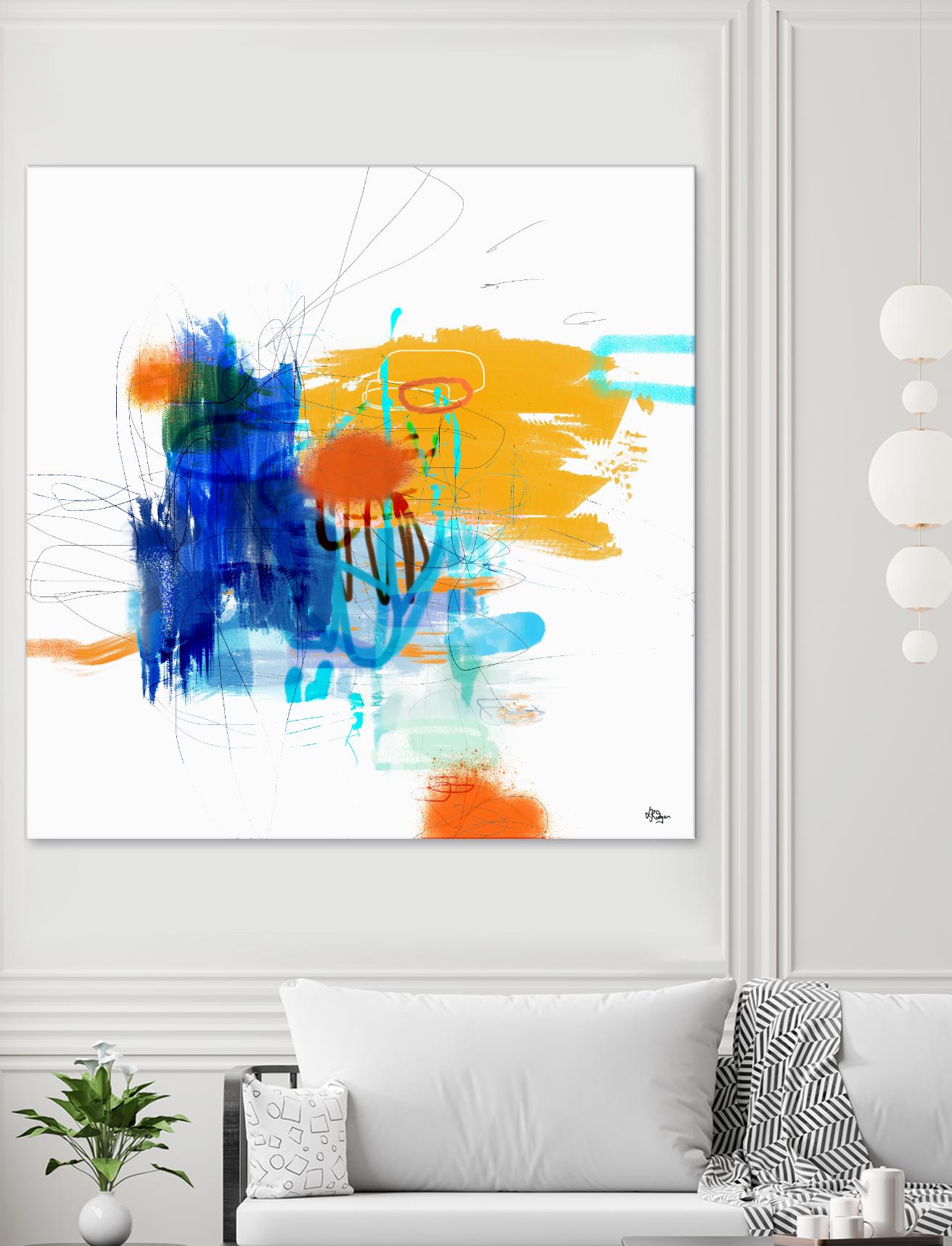 Loving Life VI by Lisa Ridgers on GIANT ART - yellows, blues abstract