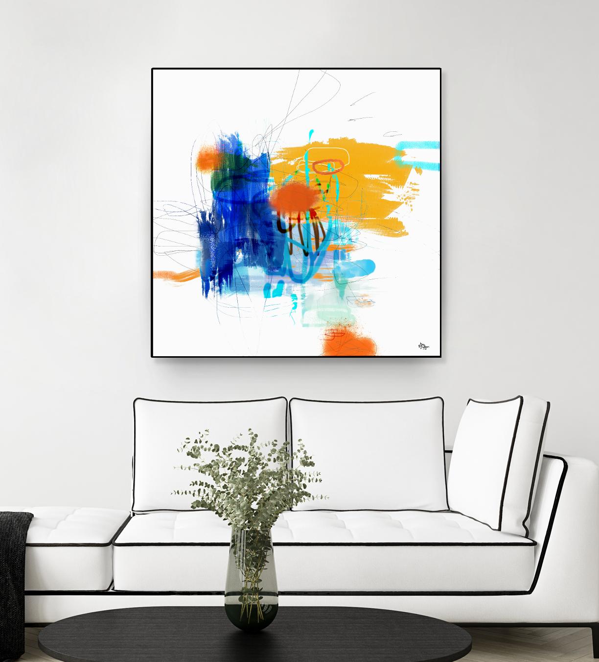 Loving Life VI by Lisa Ridgers on GIANT ART - yellows, blues abstract