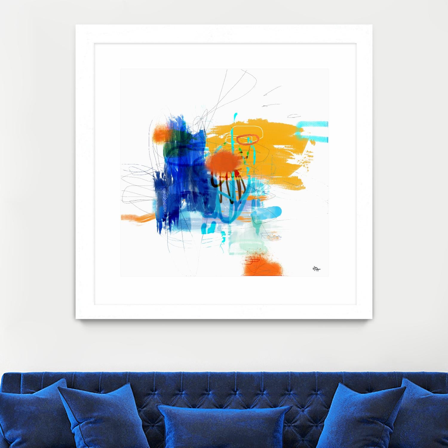 Loving Life VI by Lisa Ridgers on GIANT ART - yellows, blues abstract