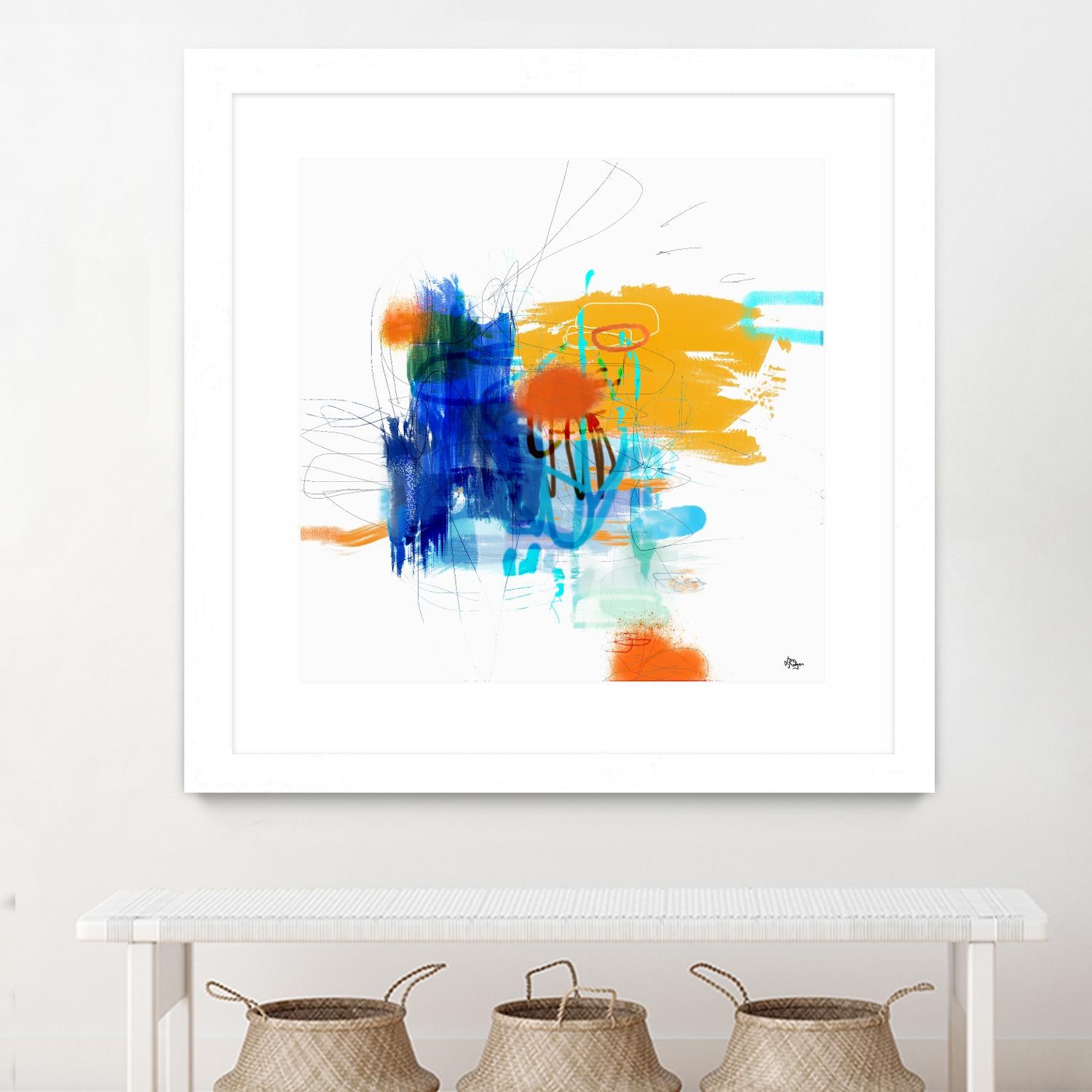 Loving Life VI by Lisa Ridgers on GIANT ART - yellows, blues abstract