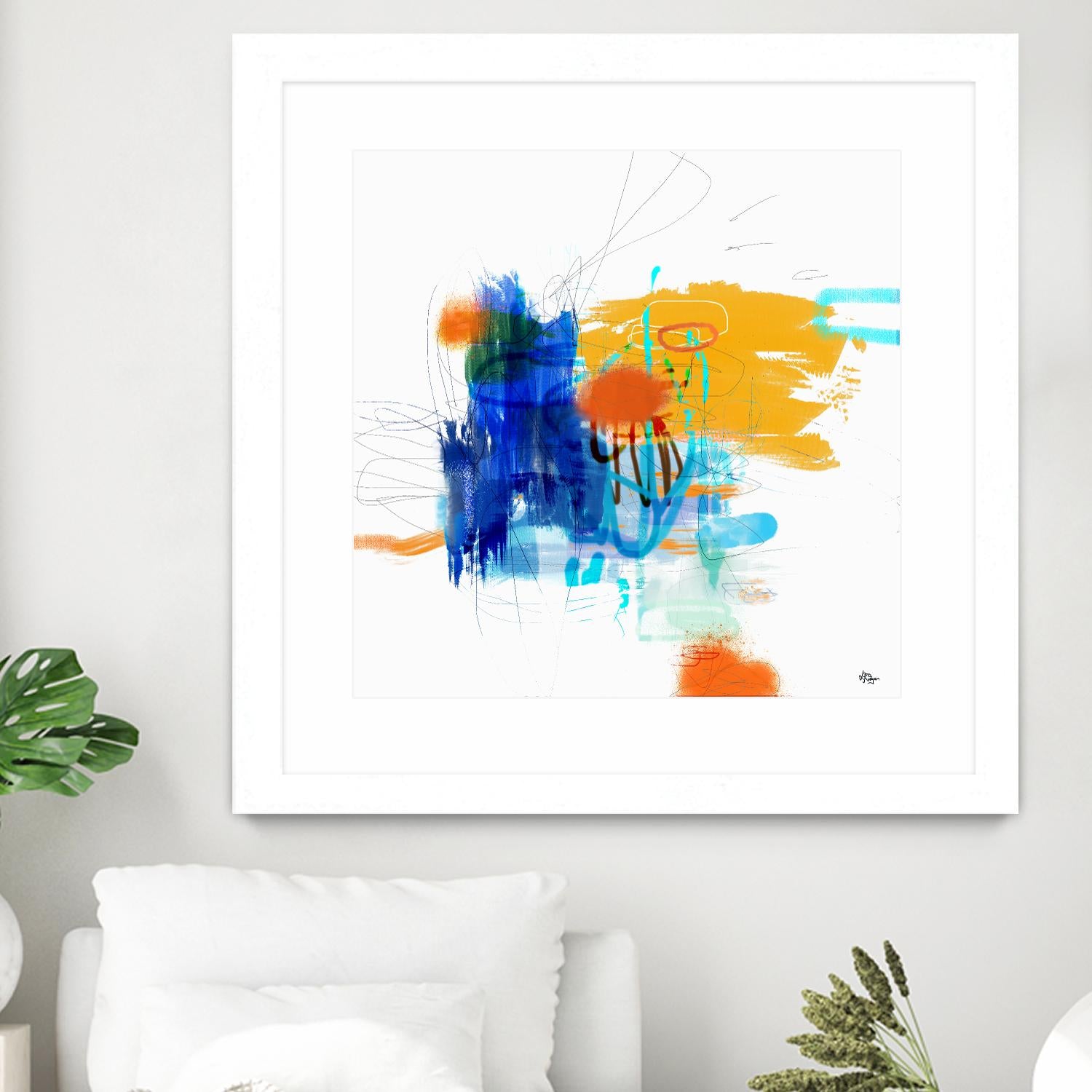 Loving Life VI by Lisa Ridgers on GIANT ART - yellows, blues abstract