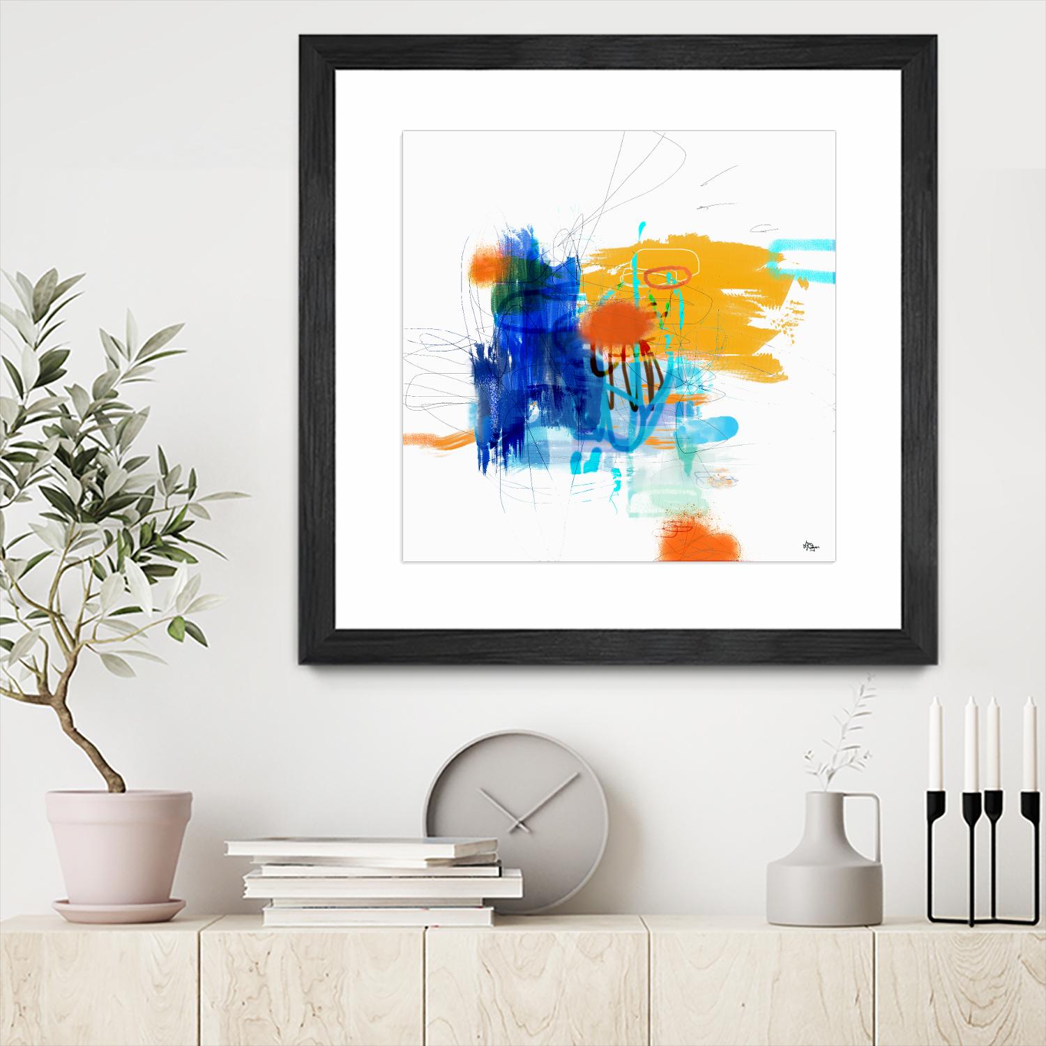 Loving Life VI by Lisa Ridgers on GIANT ART - yellows, blues abstract