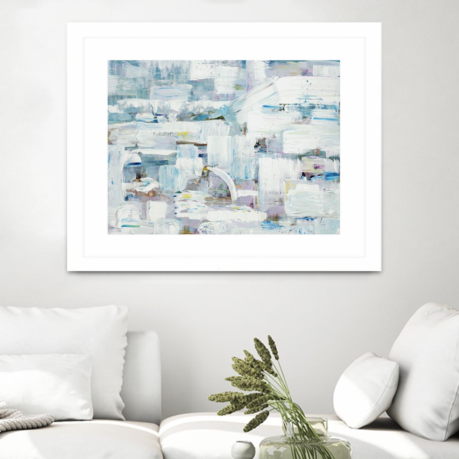 Busy Beach Day by Booke Borcherding on GIANT ART - whites & creams abstract