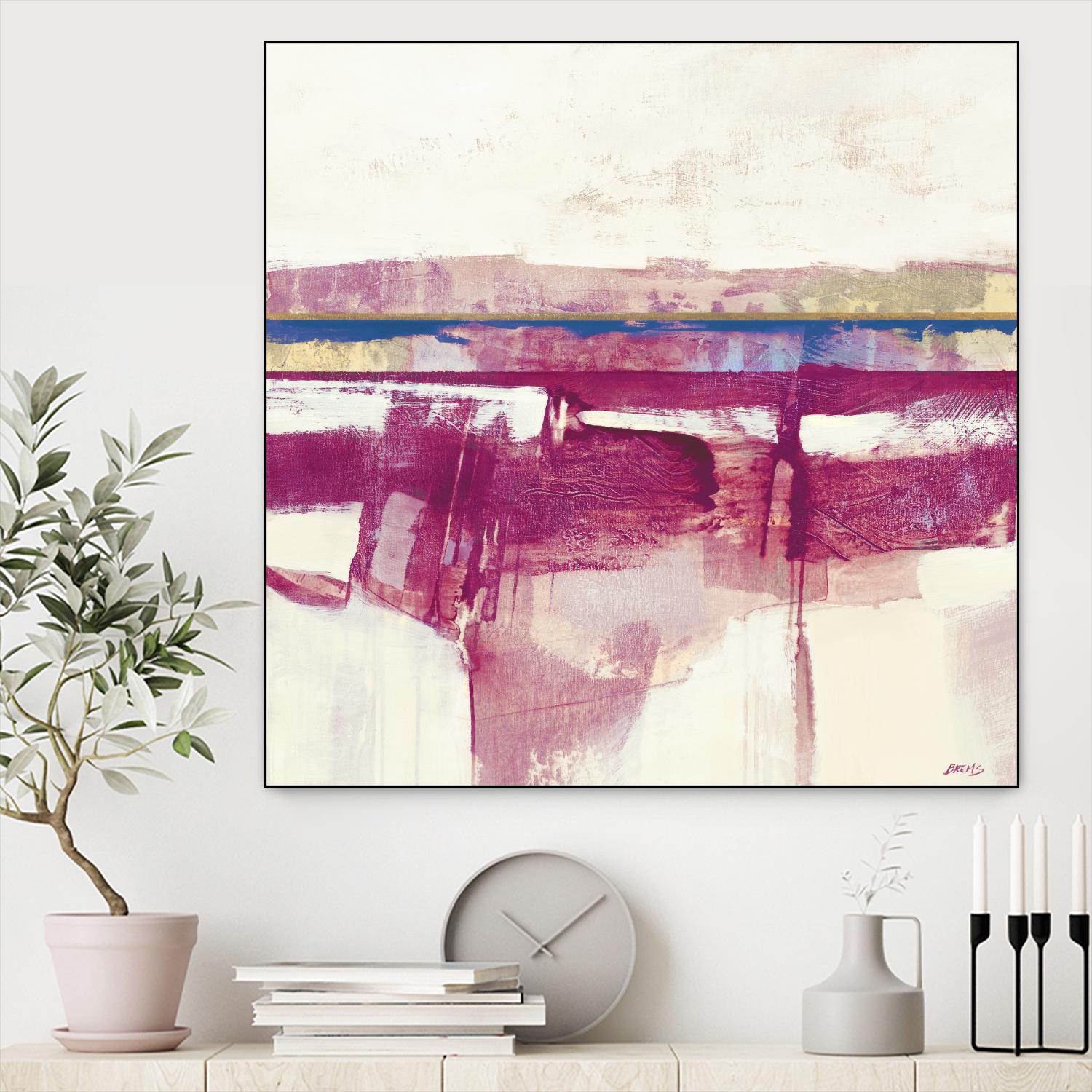 Gold Line II V1 by Scott Brems on GIANT ART - pinks abstract