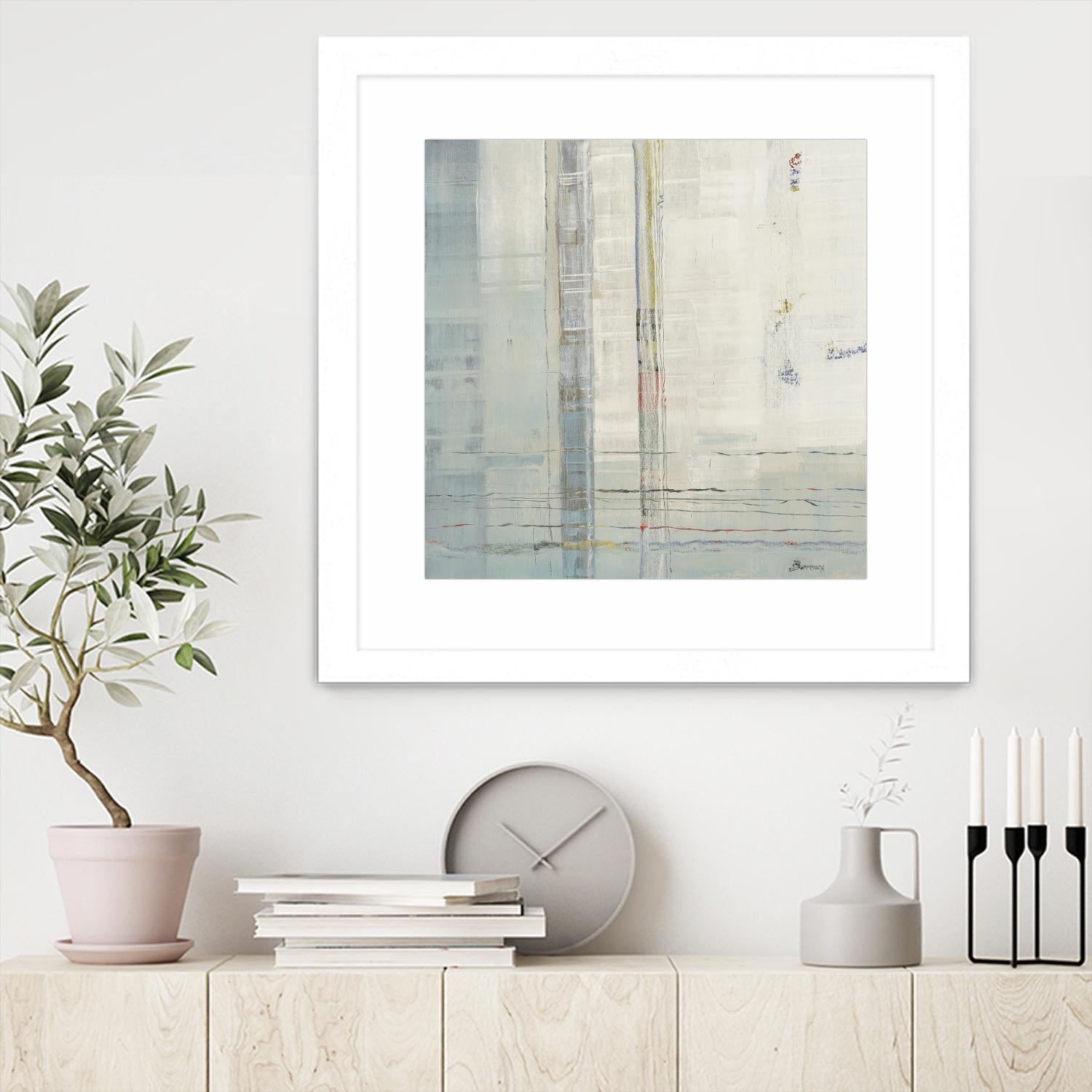 Parallels by John Burrows on GIANT ART - whites & creams abstract