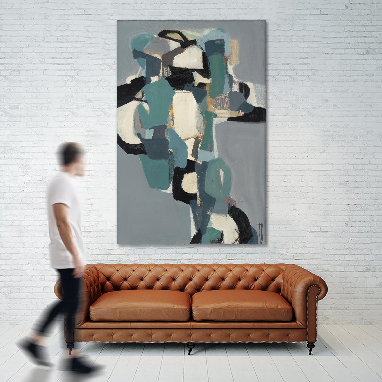 Totem At Dusk by Terri Burris on GIANT ART - blues abstract