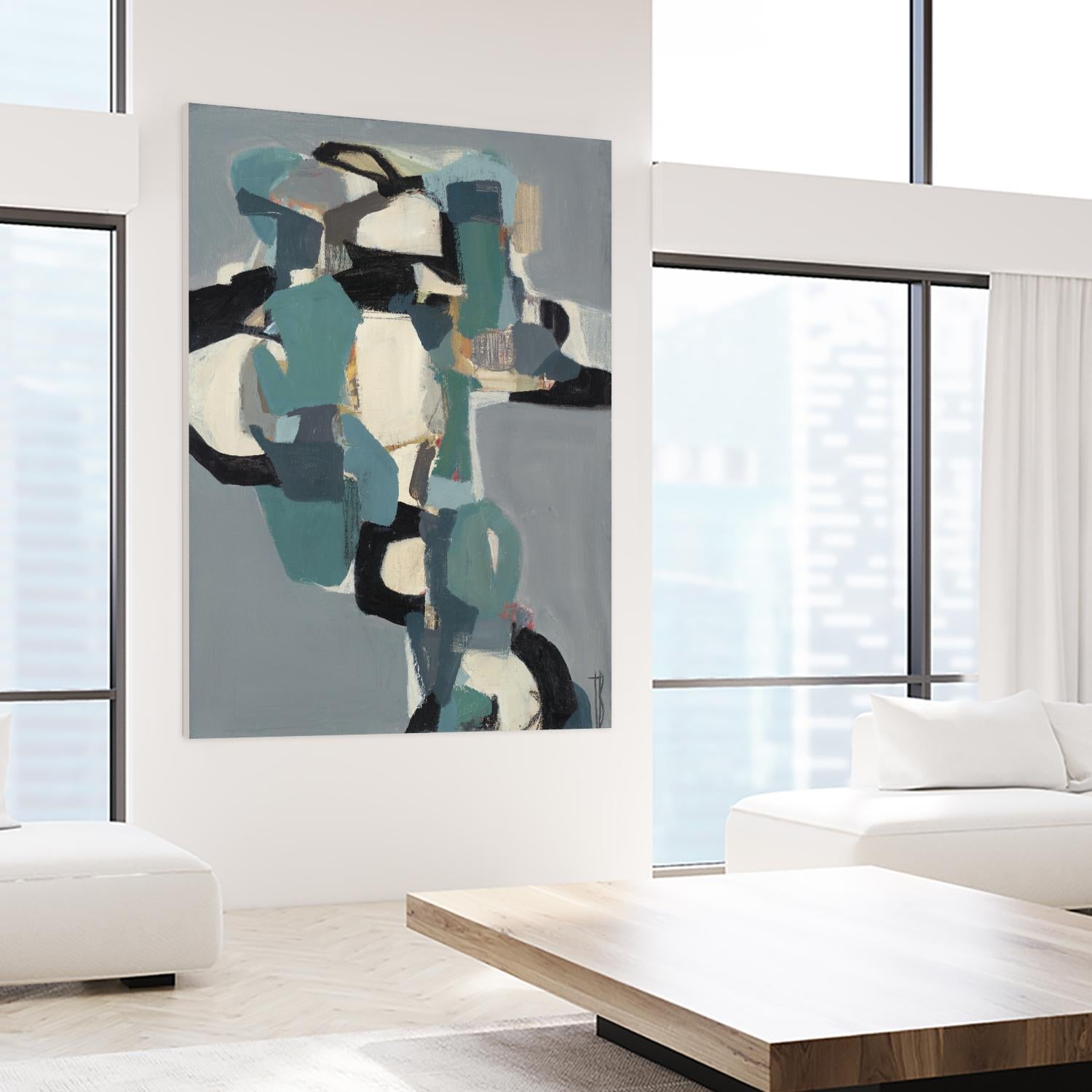 Totem At Dusk by Terri Burris on GIANT ART - blues abstract