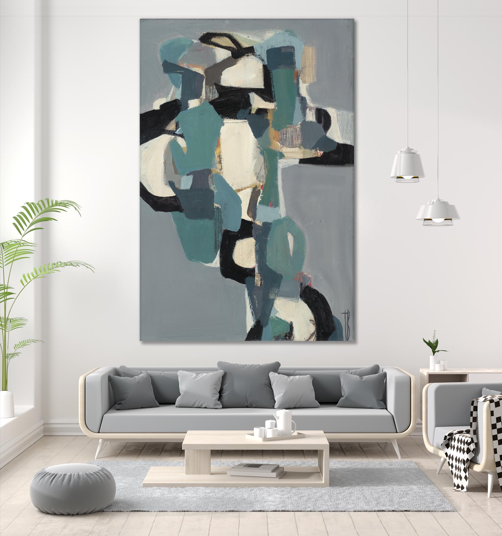 Totem At Dusk by Terri Burris on GIANT ART - blues abstract