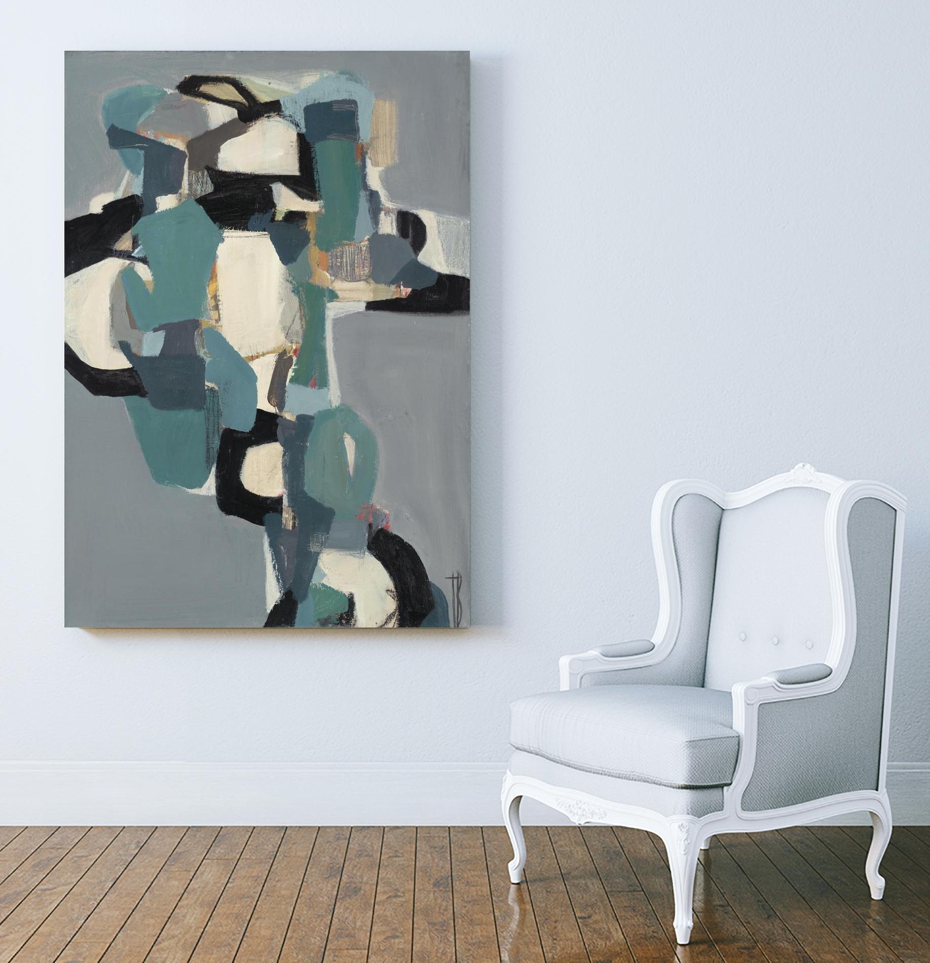 Totem At Dusk by Terri Burris on GIANT ART - blues abstract