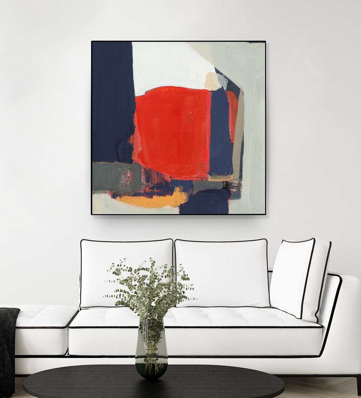 Orange Crush V6 by Terri Burris on GIANT ART - whites & creams abstract geometric