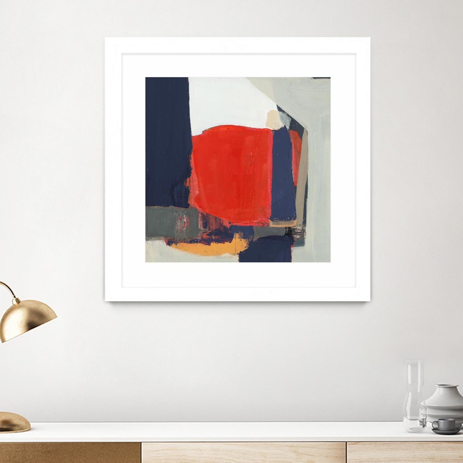 Orange Crush V6 by Terri Burris on GIANT ART - whites & creams abstract geometric